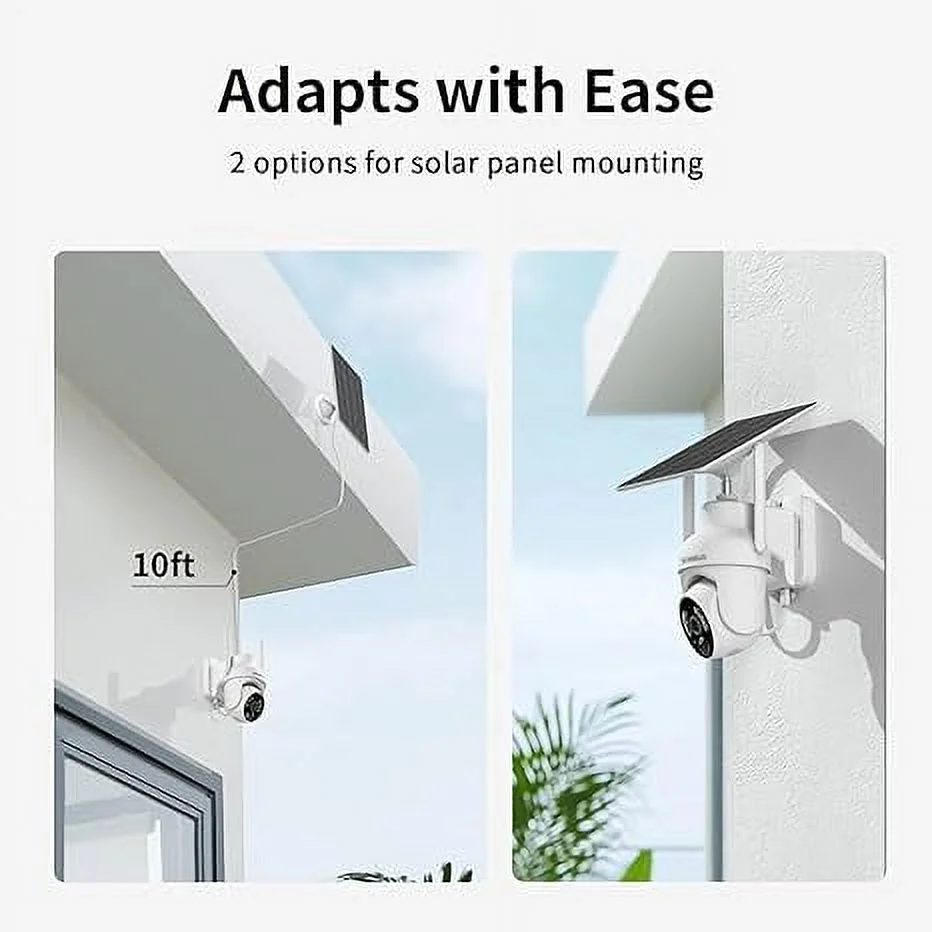 Open Box SEHMUA 2K Solar Security Cameras Wireless 2 Pack 360° View Pan RBX-S73 - White