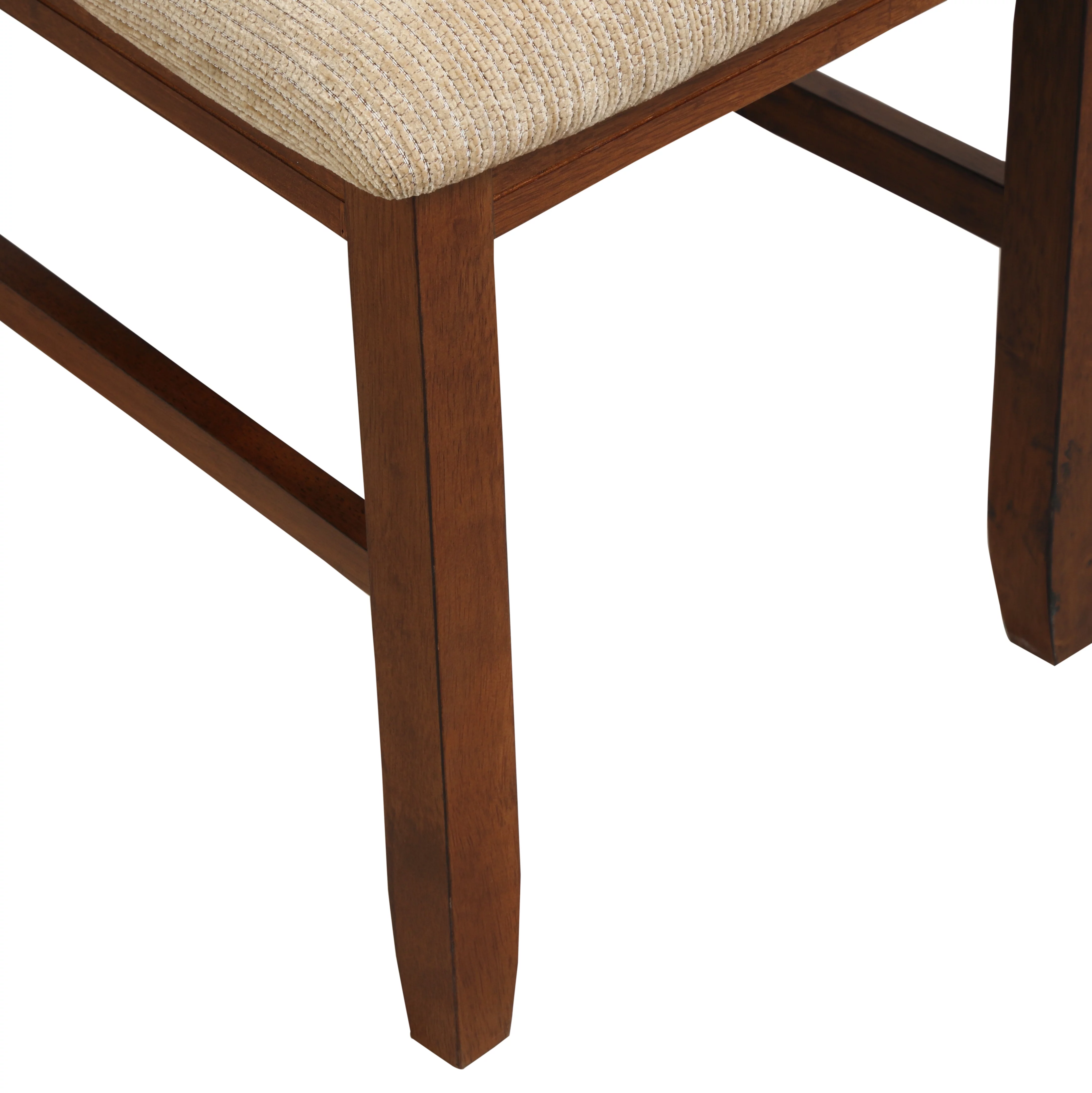 Roundhill Furniture Karven Extendable Trestle 30'' Height 5-Piece Dining Set, Dark Hazelnut