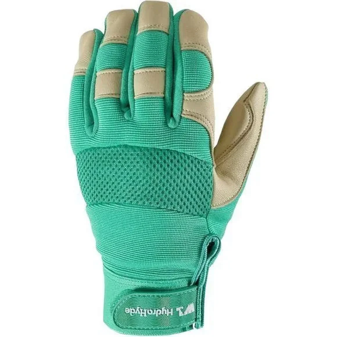 Wells Lamont Women's Hybrid Work/Gardening Gloves, Water Resistant HydraHyde Leather - Green & Orange - 2 Pair/Medium