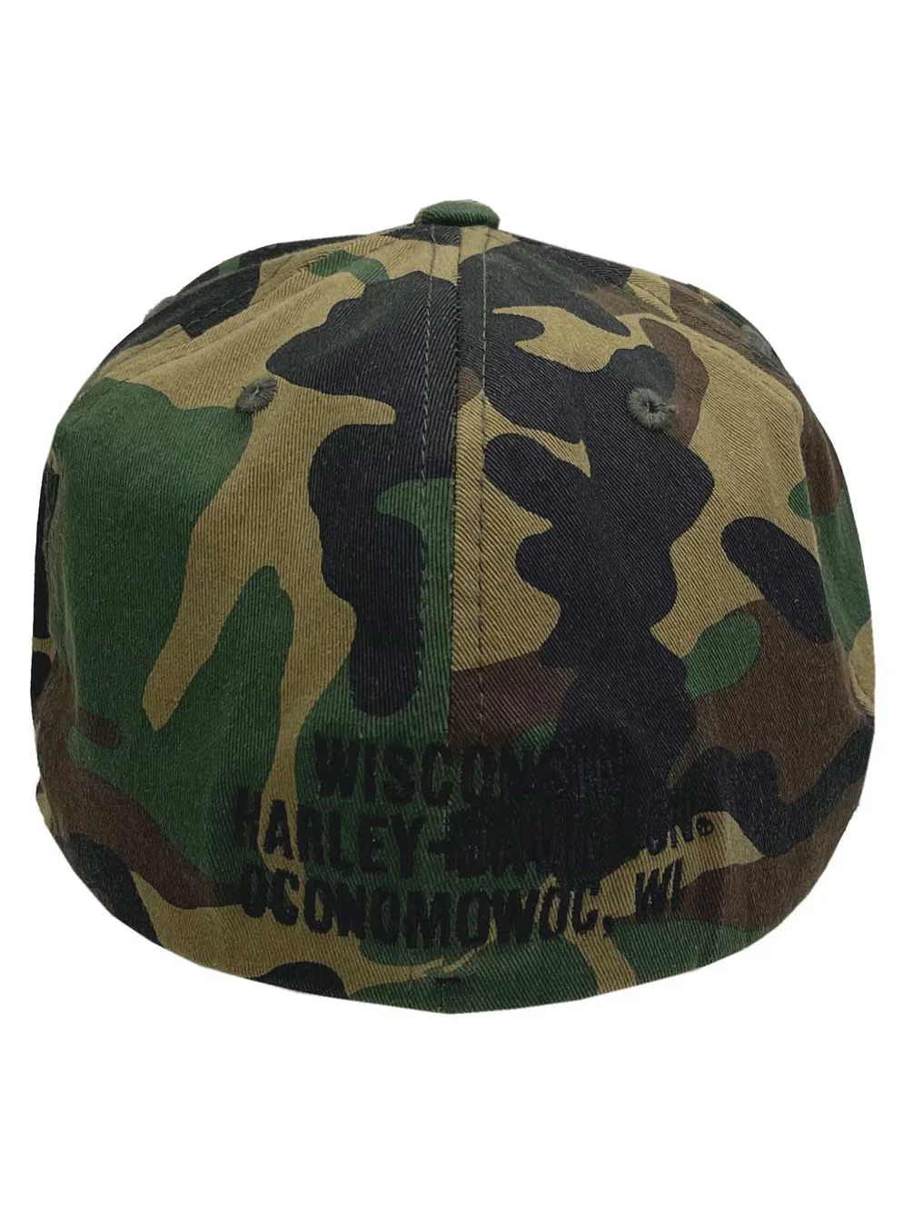 Harley-Davidson Men's Find Me B&S Logo Stretch Fit Baseball Cap - Camo (L/XL), Harley Davidson
