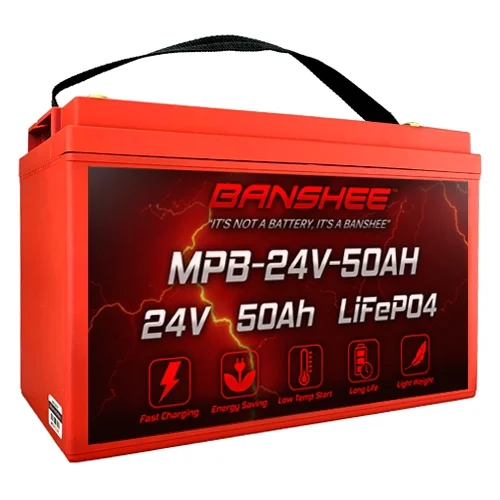 24V 50Ah Lithium LiFePO4 Battery Deep Cycle Lithium Iron Phosphate Rechargeable Battery Built-in BMS, Perfect for RV, Solar, Camping,Marine, Backup Power, Off-Grid Applications