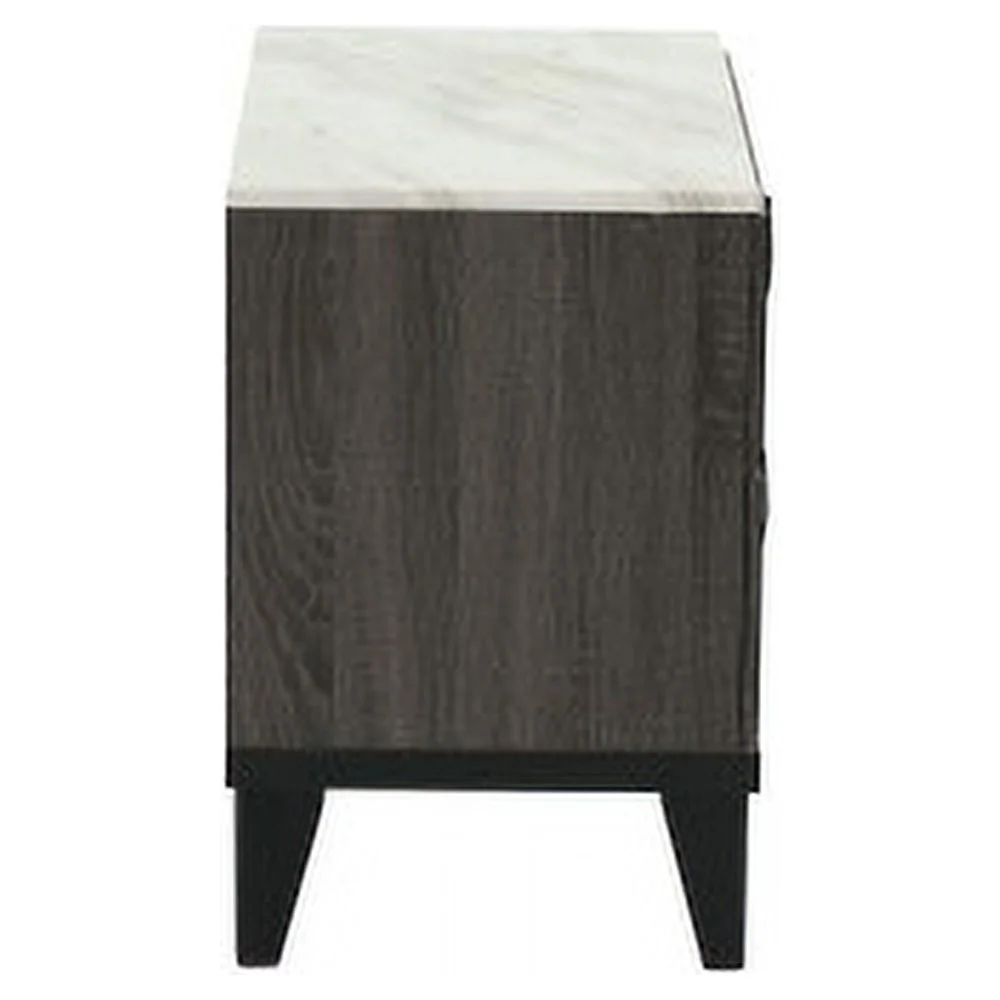 Nightstand In Dark Gray Oak (Rustic Accents)