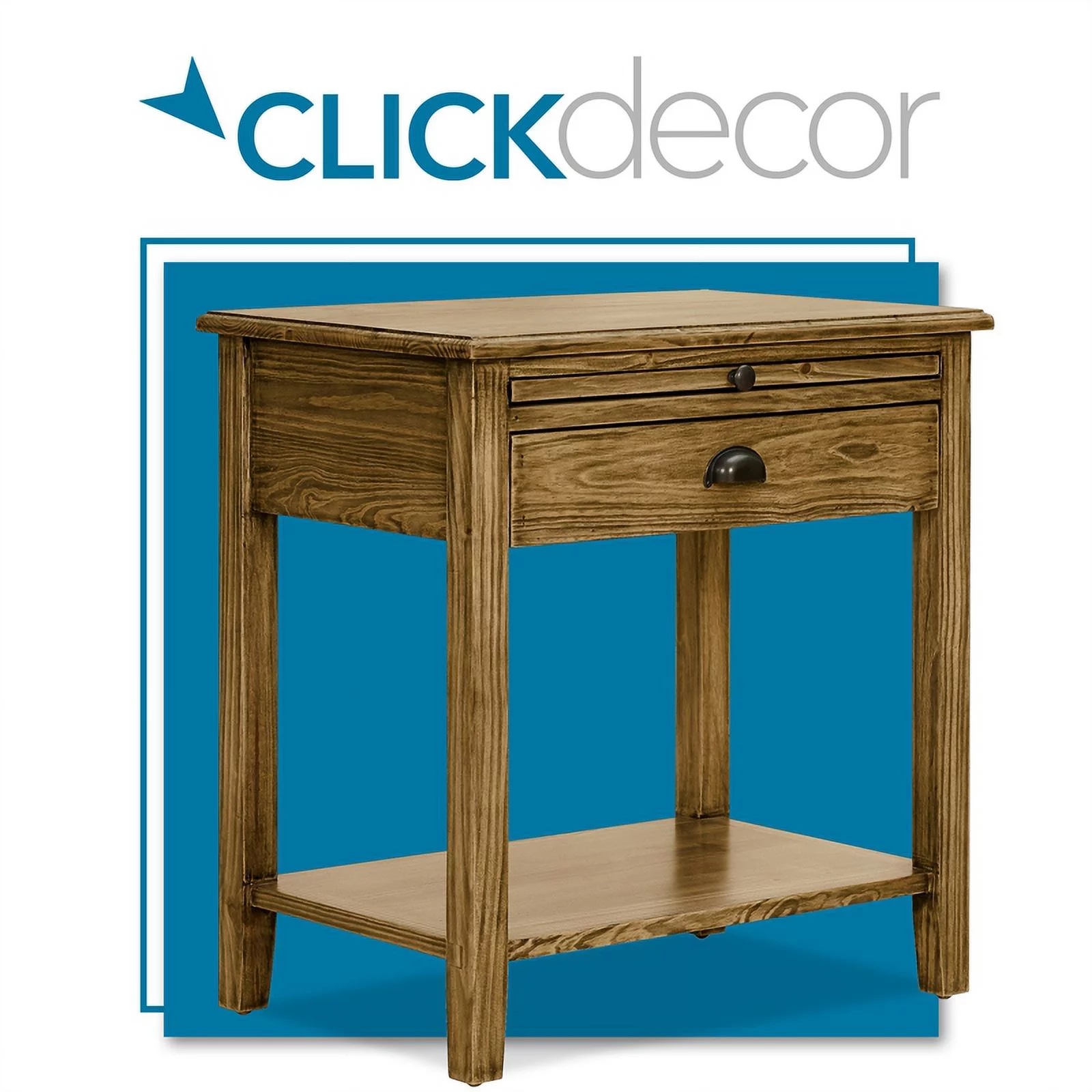 Home Square Traditional Wood End Table in Dark Brown Finish - Set of 2