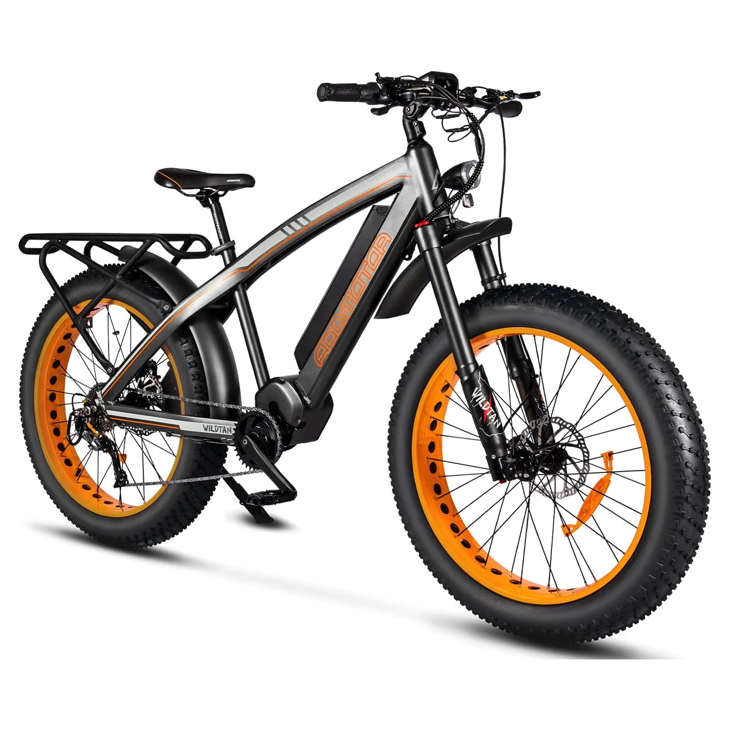 Addmotor Electric Mountain Bicycle with 48V 17.5Ah Battery, 1000W Electric Bike for Adults, 9-Speed Gears, 26 In. MTB, M-5600 Orange