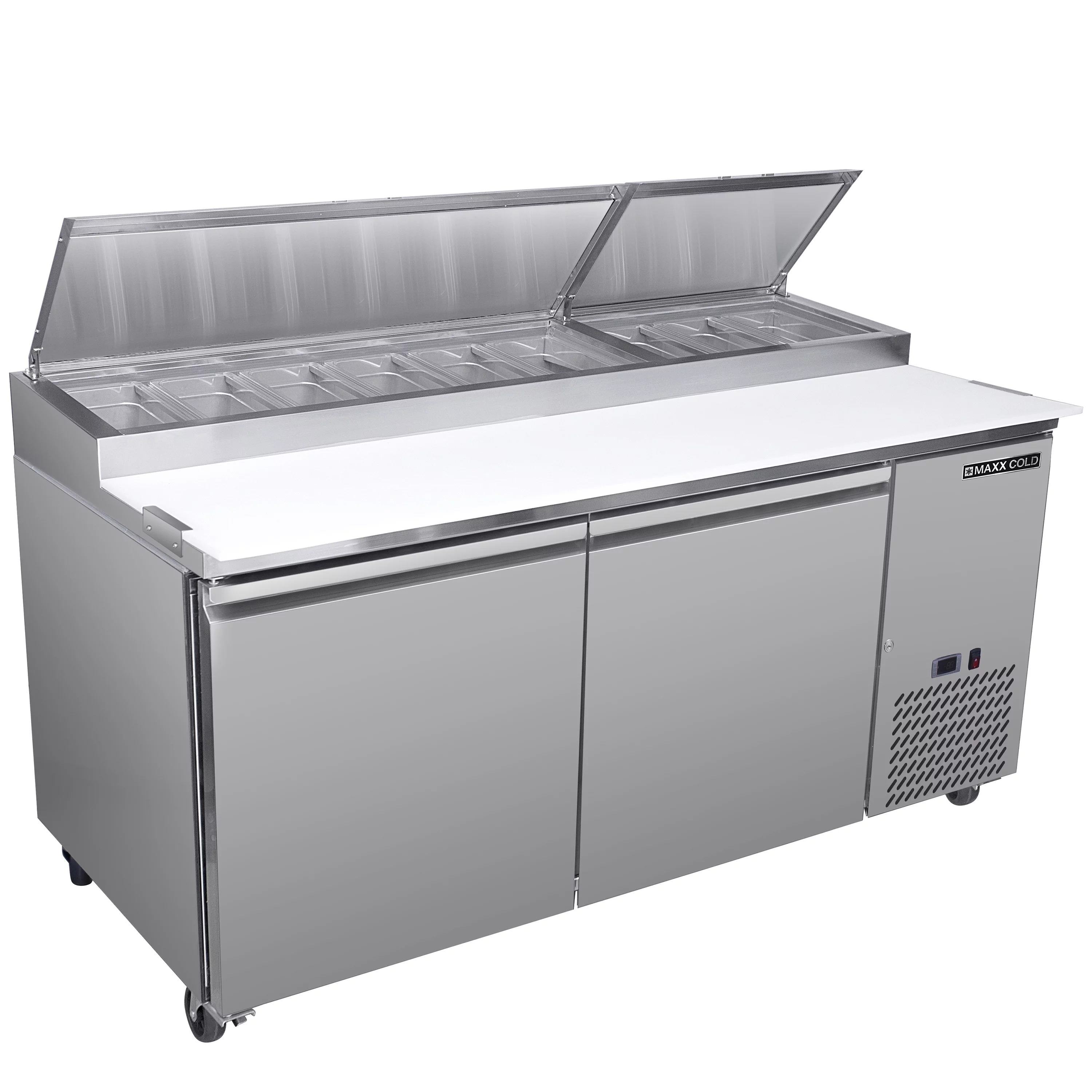 Maxx Cold Two-Door Refrigerated Pizza Prep Table, 71