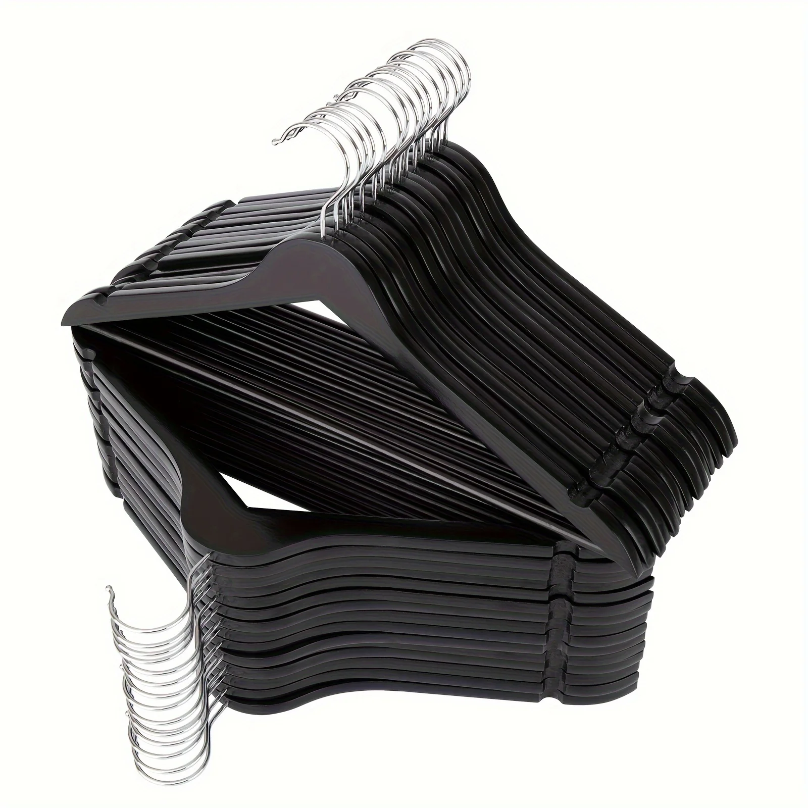 Solid Wooden Hangers 20 Pack, Wood Suit Hangers with Extra Smooth Finish, Precisely Cut Notches and Chrome Swivel Hook, Clothes Hangers for Shirt Coat Jacket Dress, Natural