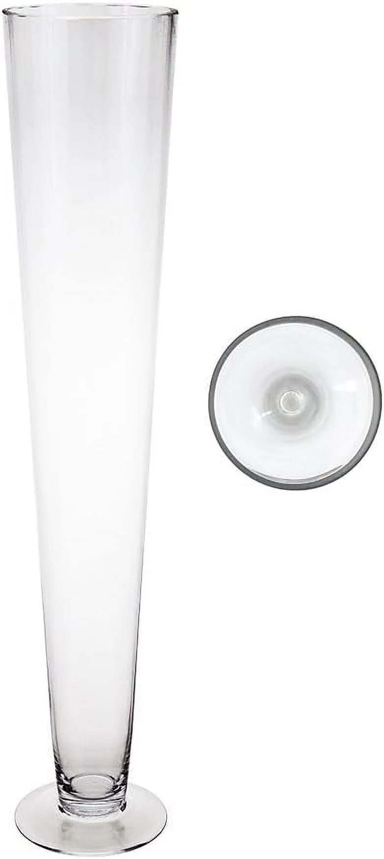 Trumpet Pilsner Vase 5 Inch X 24 Inch, Decorative Clear Glass With Sturdy Base, Wedding Centerpieces, Flower Bouquets, Home Décor, Celebrations, Parties, Event Planning, Arts & Crafts