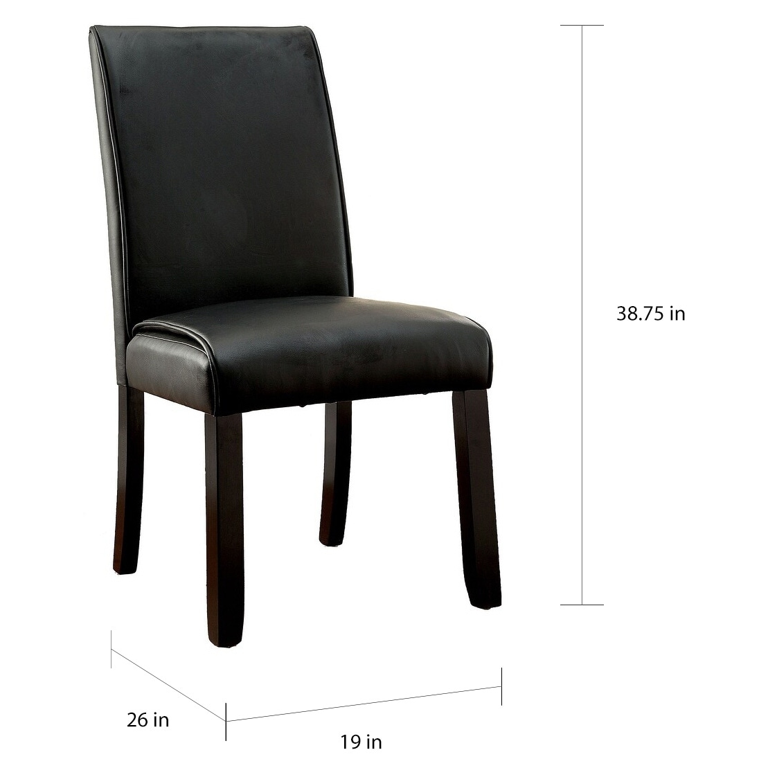 Furniture of America Mivo Modern Faux Leather Black Dining Chairs (Set of 2) by