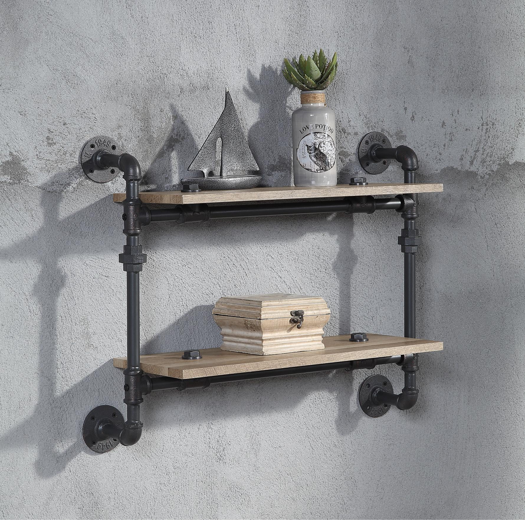 Brantley Wall Rack with 2 Shelves - 19.0 - Elevate Your Space