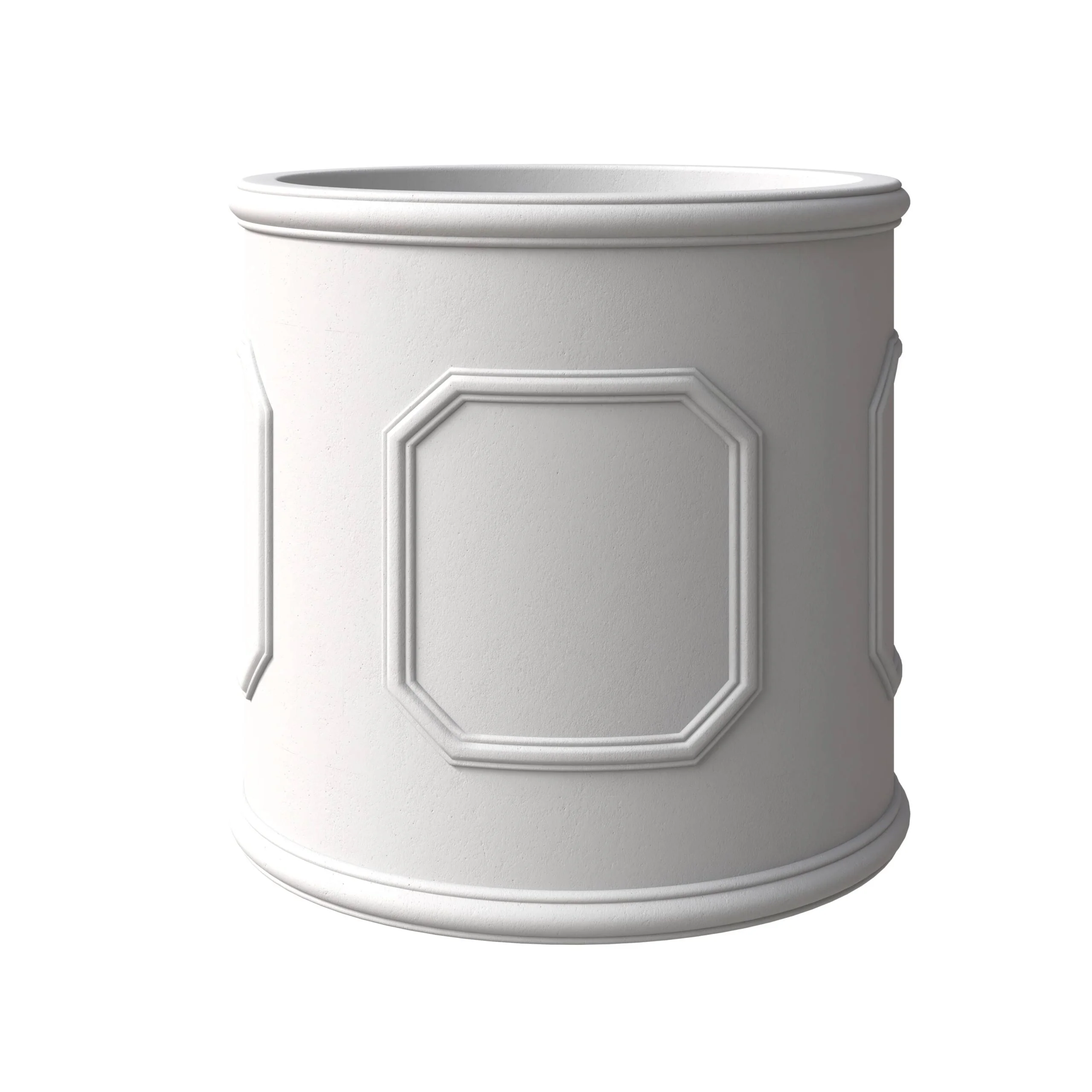 LeisureMod Meadow Fiberstone and MGO Clay Planter, Mid-Century Modern Round Planter Pot for Indoor and Outdoor (White, 22 Inch)