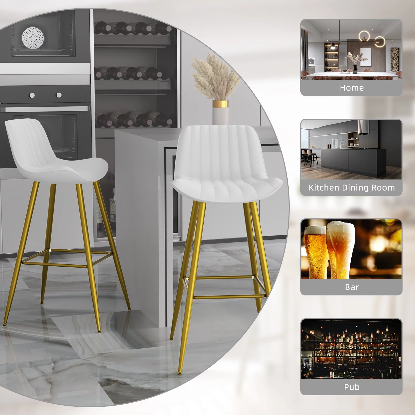 Homezeer Bar Stools Set of 2,  27