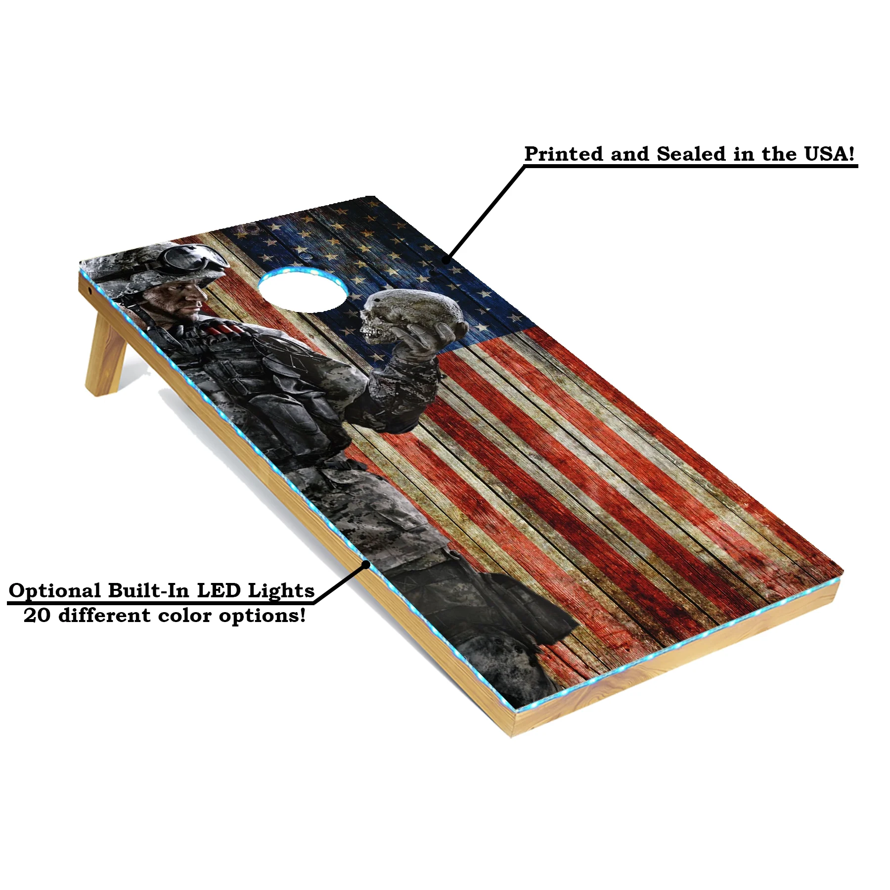 Tailgating Pros Corn Hole Board Set w/Bean Bags and Carrying Case-4'x2' Cornhole Toss - Tournament and Lightweight Options - Optional LED Lights…