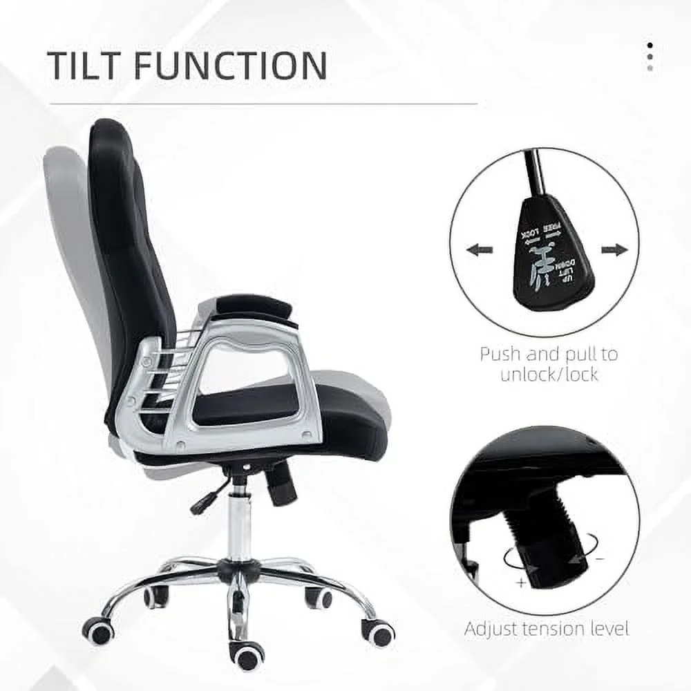 TJCGDTY Home Office Chair  Velvet Computer Chair  Button Tufted Desk Chair with Swivel Wheels  Adjustable Height  and Tilt   Black