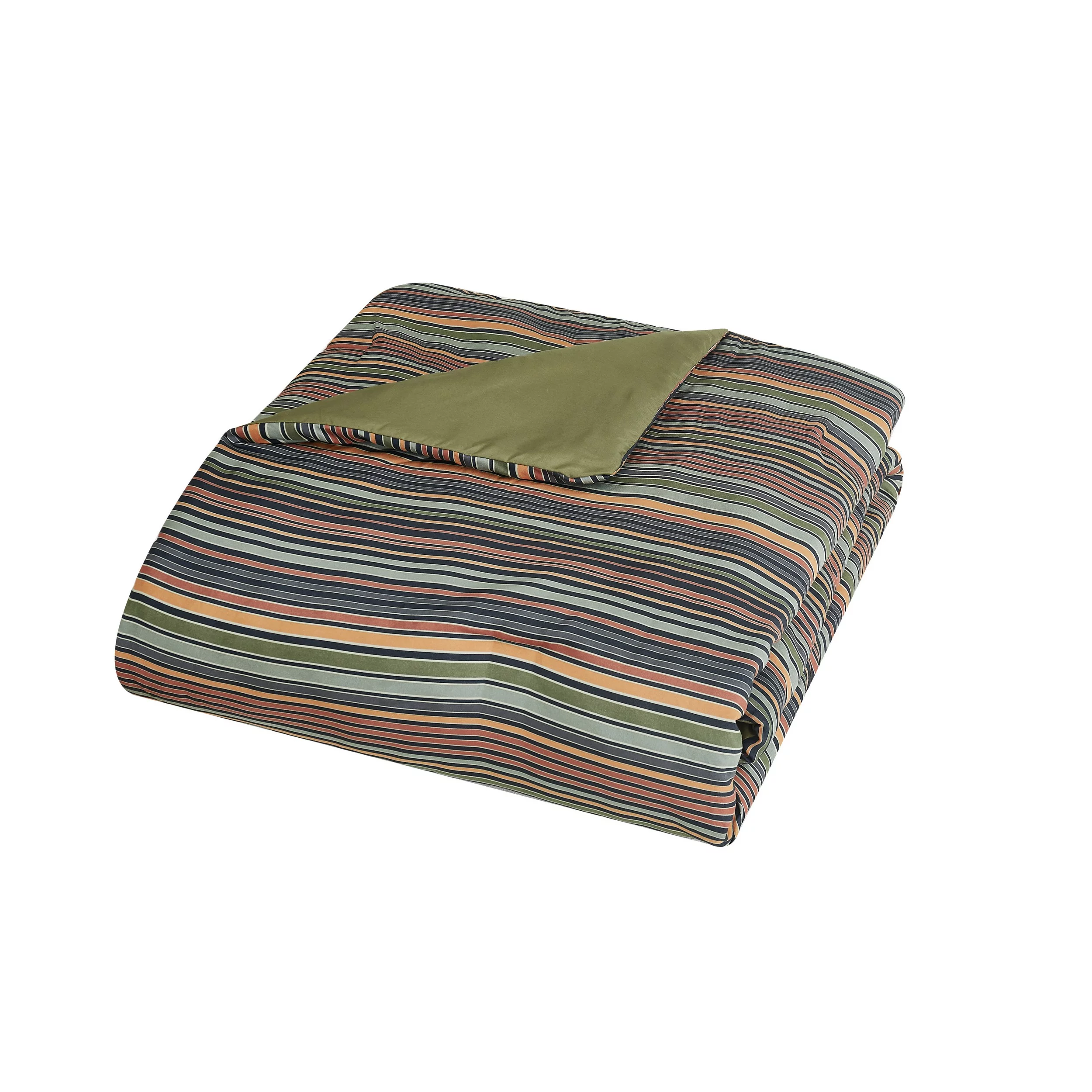 Mossy Oak Nativ Living Forest Sunrise Faux Suede Stripe Full/Queen 4 Piece Comforter Set