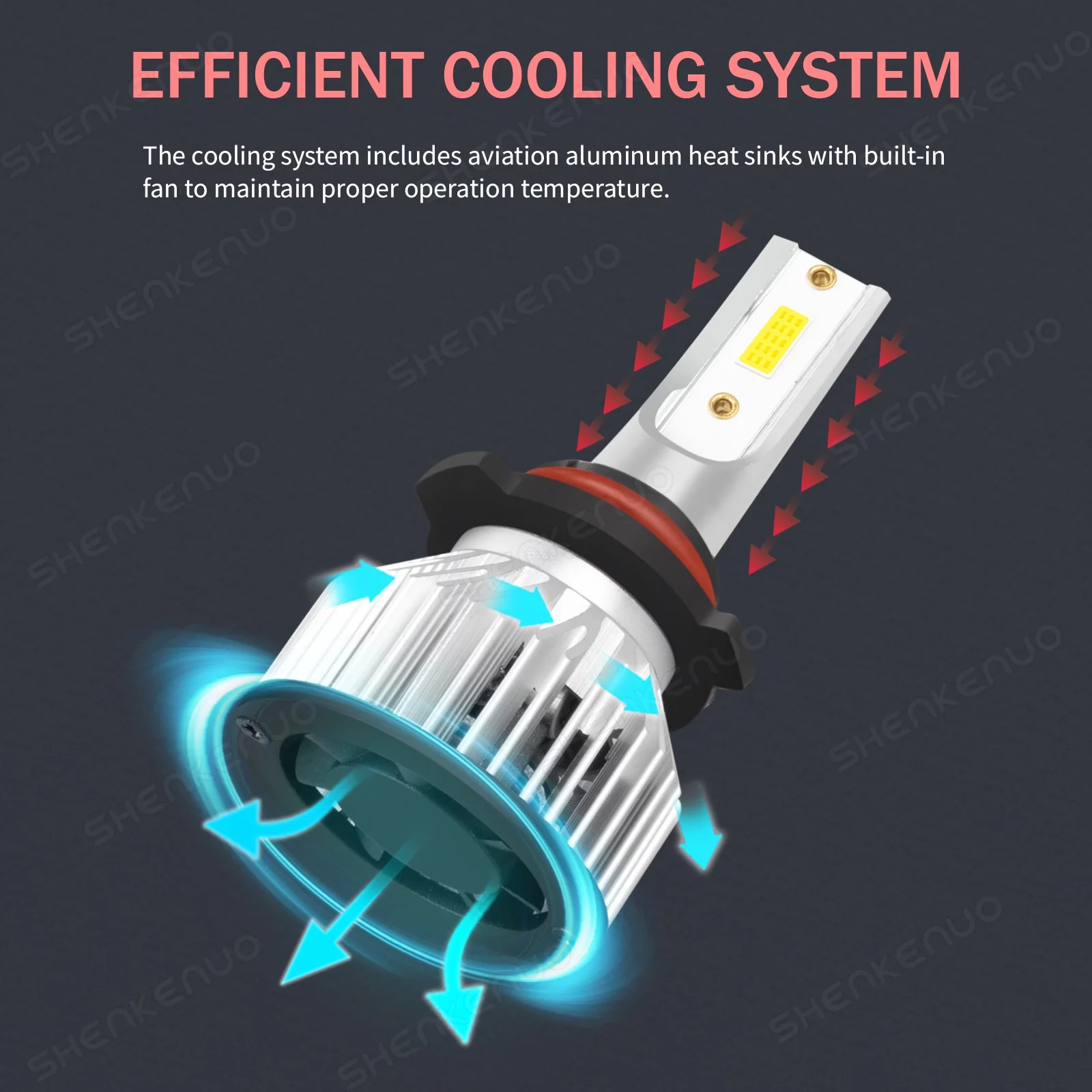 For Kia Forte 2017 2018 LED Headlight Bulbs Kit 9005 High+H7 Low Beam 6000K White 4x