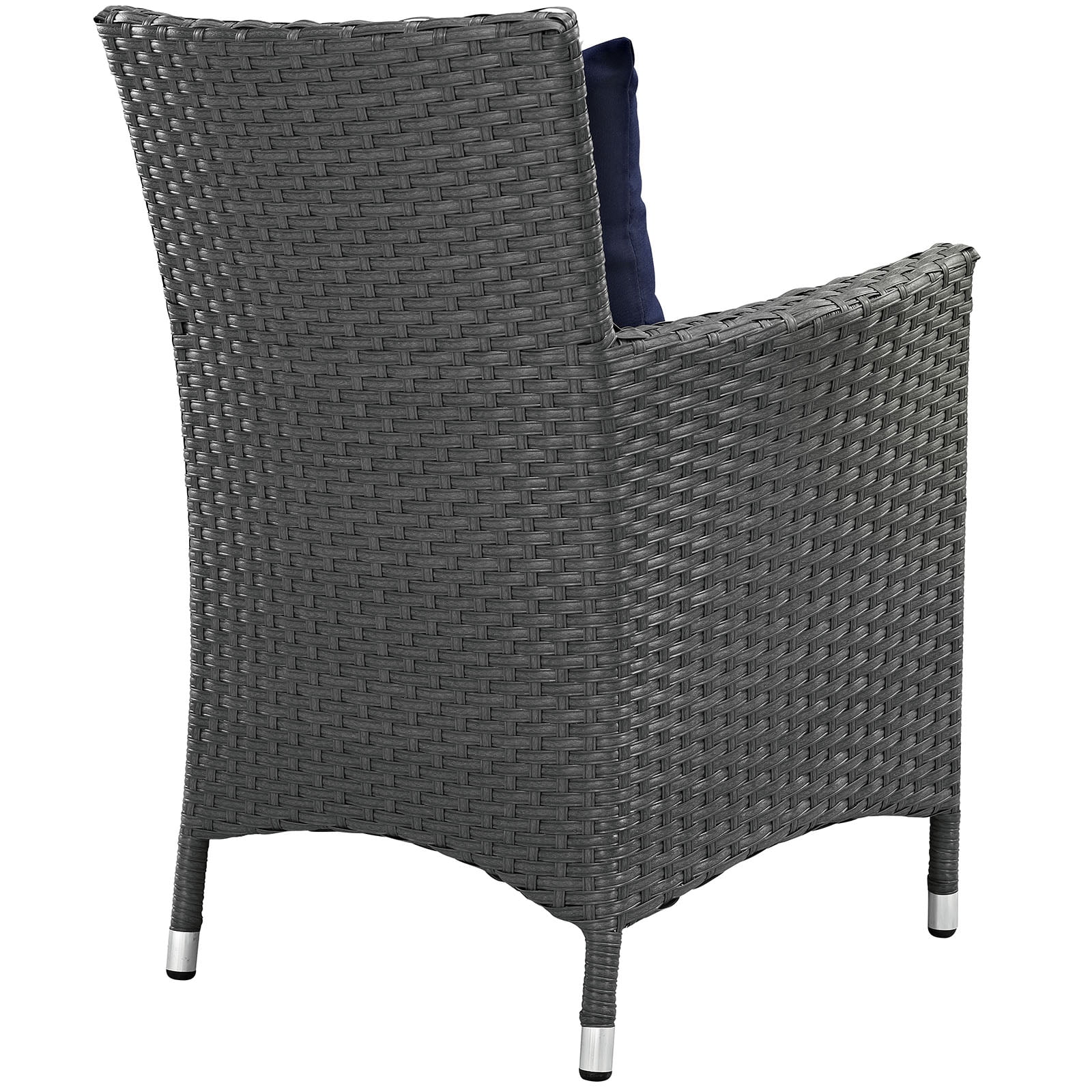 Modern Contemporary Urban Design Outdoor Patio Balcony Dining Chair, Navy Blue, Rattan