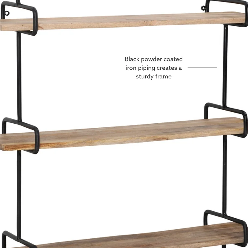 Linon Chrisley Metal Wall Shelves in Black