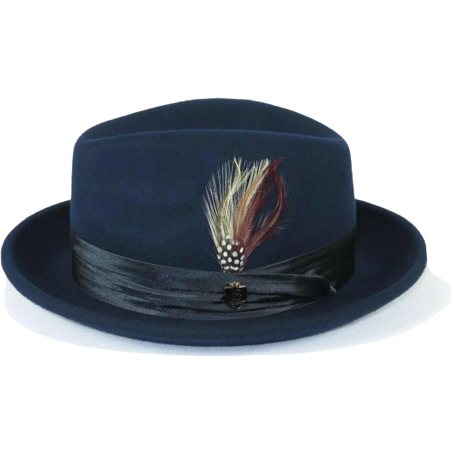 Mens Bruno Capelo Dress Hat Australian Wool Crushable Fedora Giovani UN102 Navy
