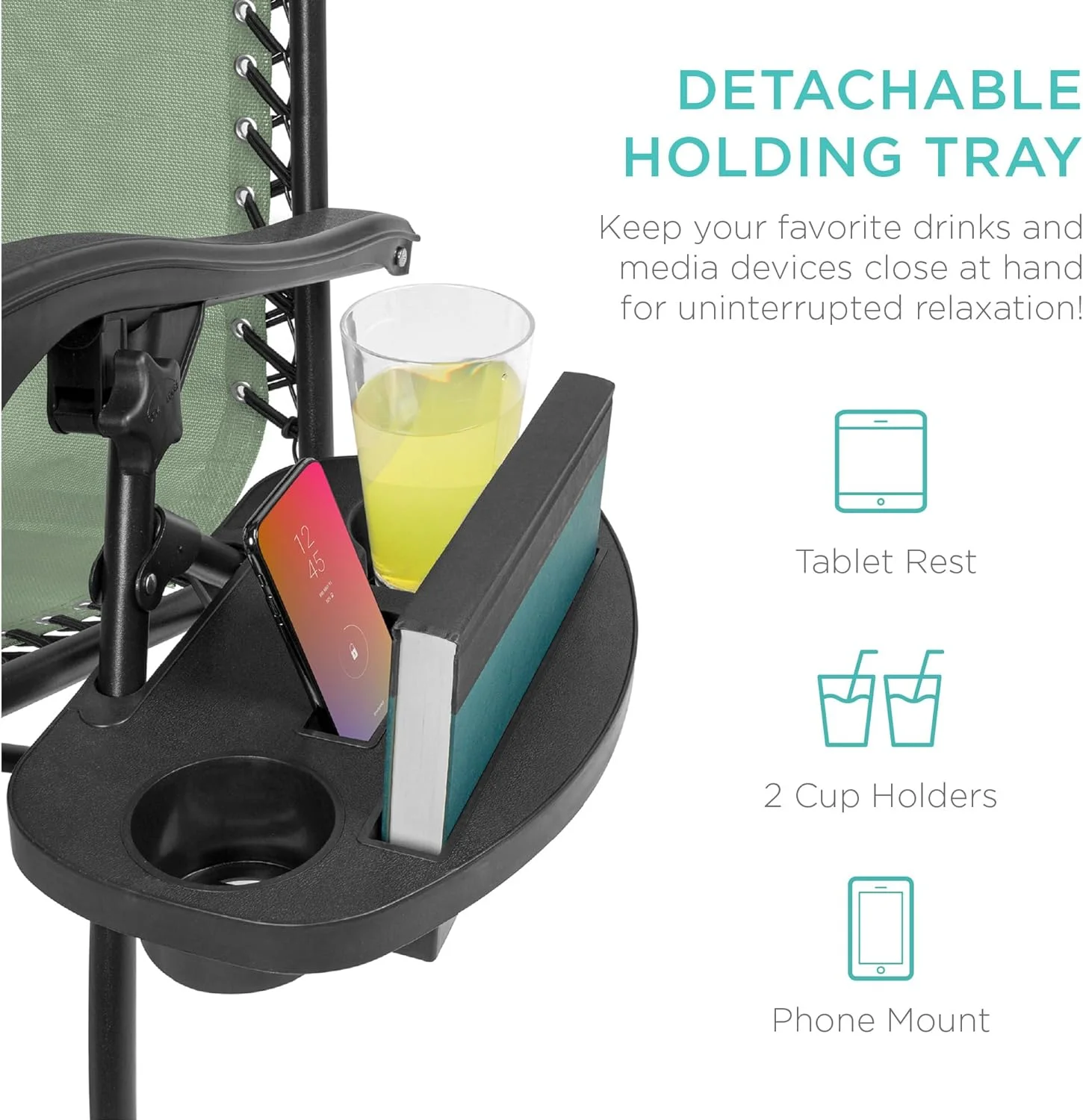 Set of 2 Adjustable Steel Mesh Zero Gravity Lounge Chair Recliners w/Pillows and Cup Holder Trays, Navy Blue