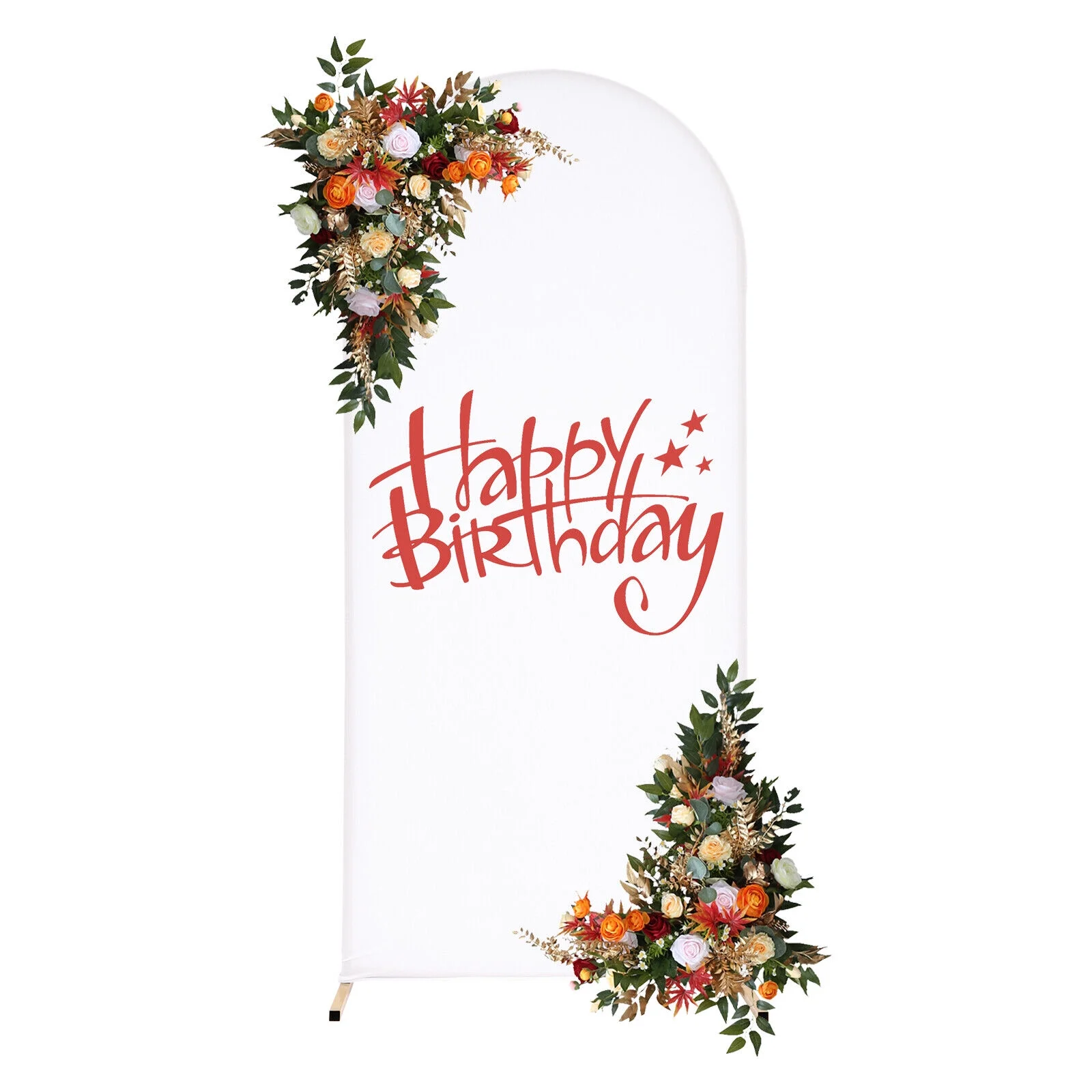 Wedding Arch Backdrop Stand 6ft Gold White Metal Arch Backdrop Stand 180*80 cm