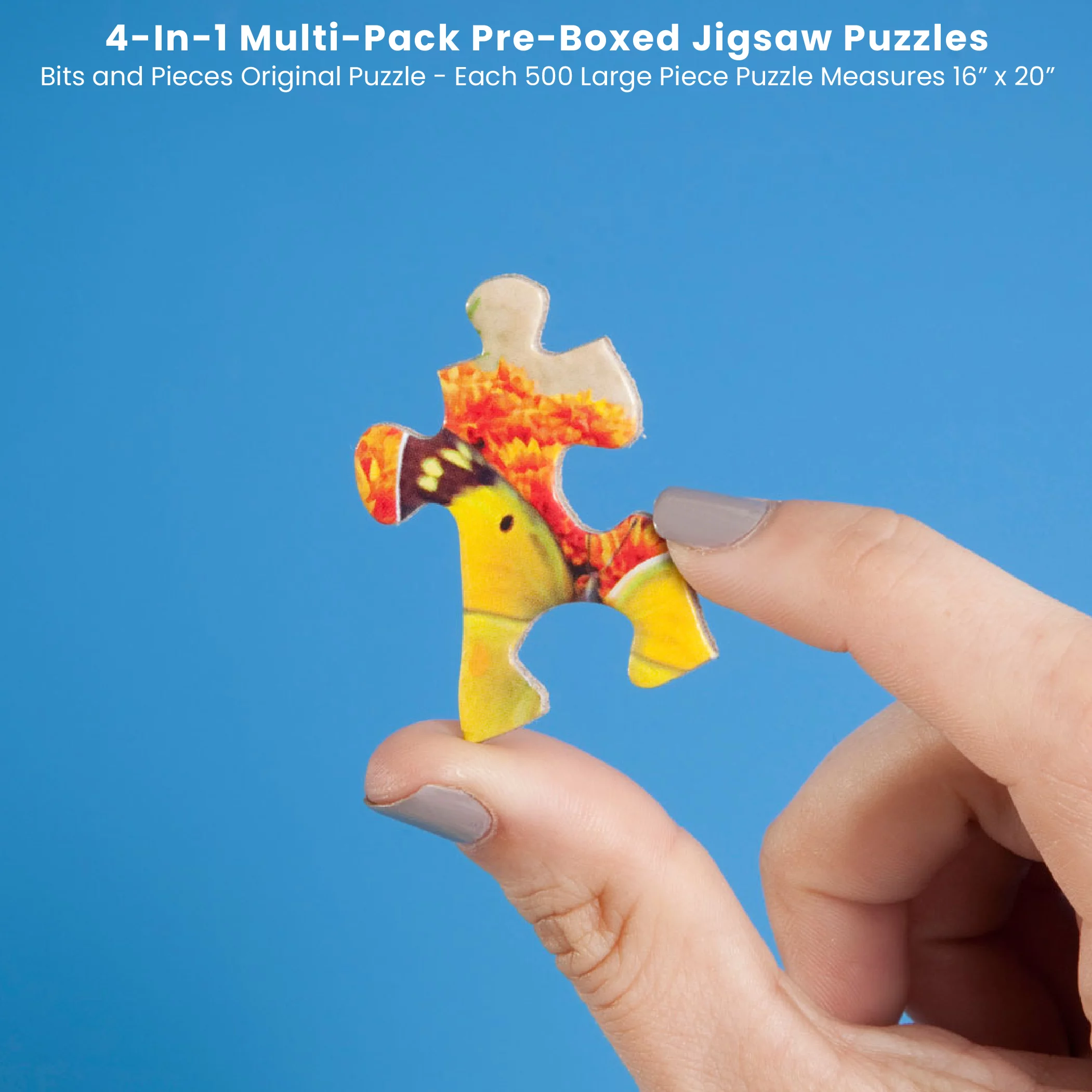 Bits and Pieces - 4-In-1 Multi-Pack Country Fun 500 Piece Jigsaw Puzzles for Adults - Each Puzzle Measures 16 