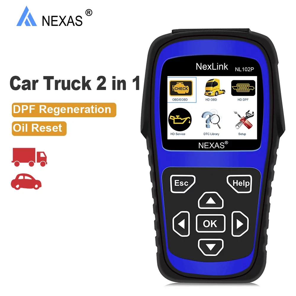 NEXAS NL102 OBD/EOBD+HDOBD Diagnostic Scanner Tools ABS EPS Engine Diagnostic Scan Tool