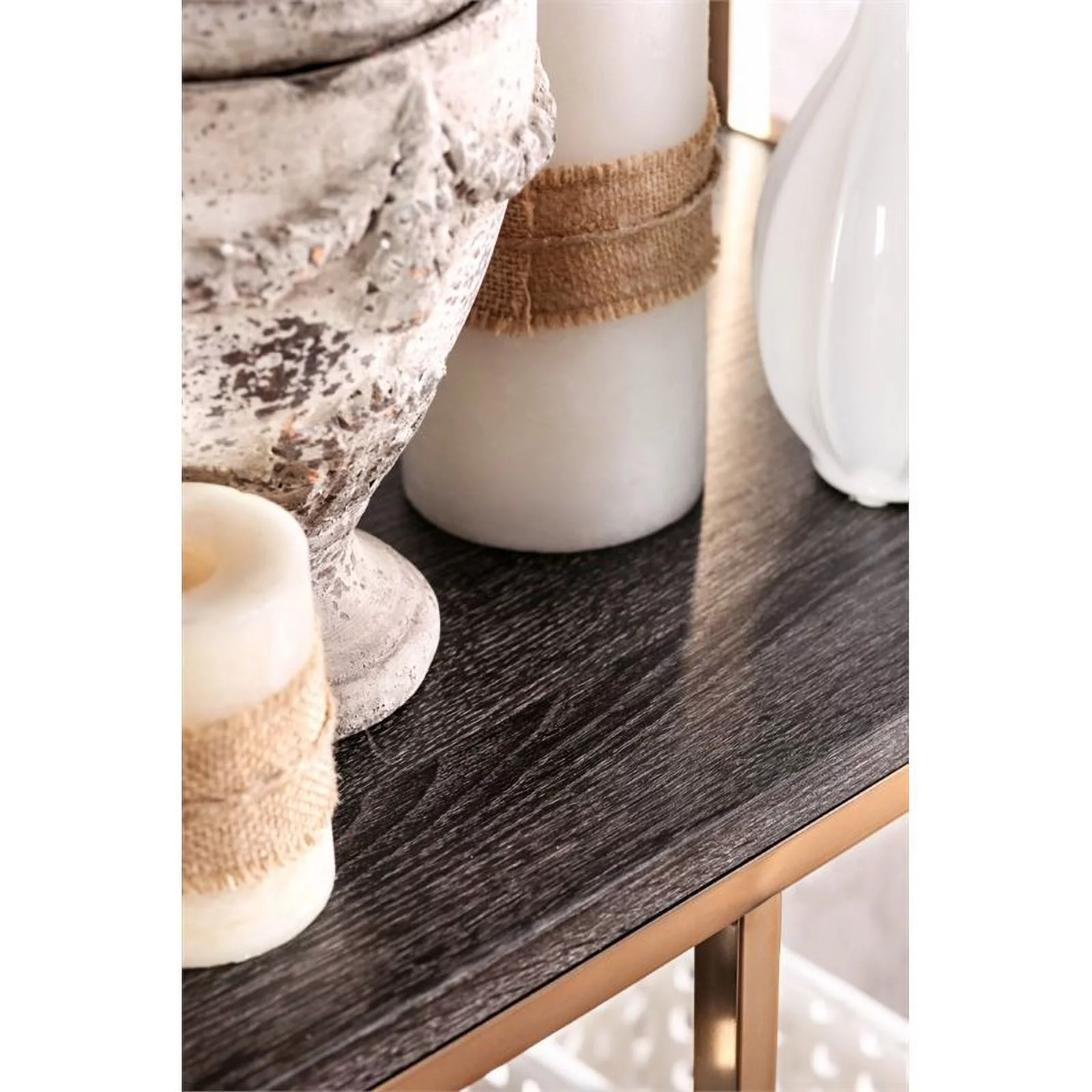 Bowery Hill Modern Metal 6-Shelf Bookcase in Champagne