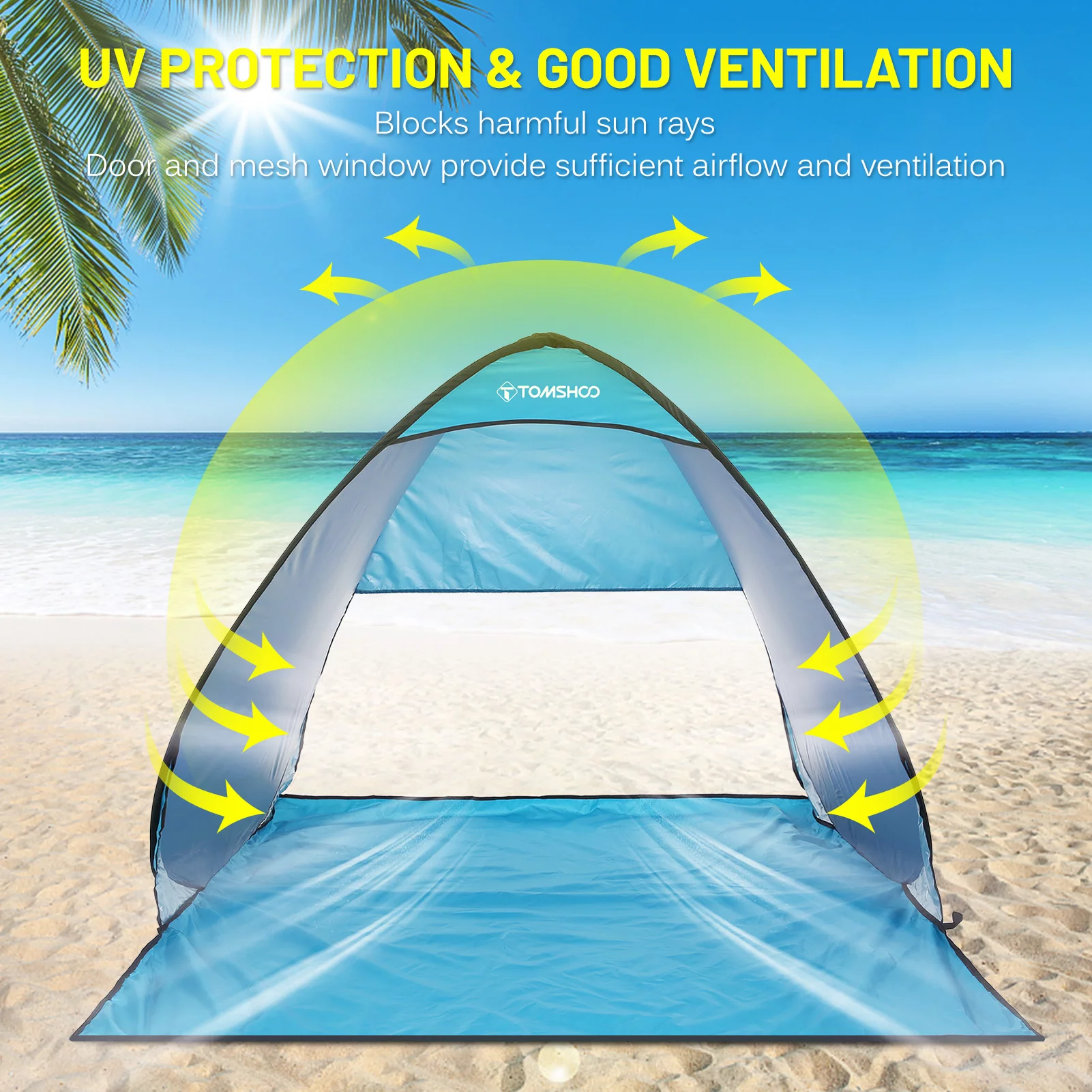 Automatic Instant Pop Up Beach Tent Lightweight Beach Shade Sun Shelter Tent Canopy Cabana with Carry Bag