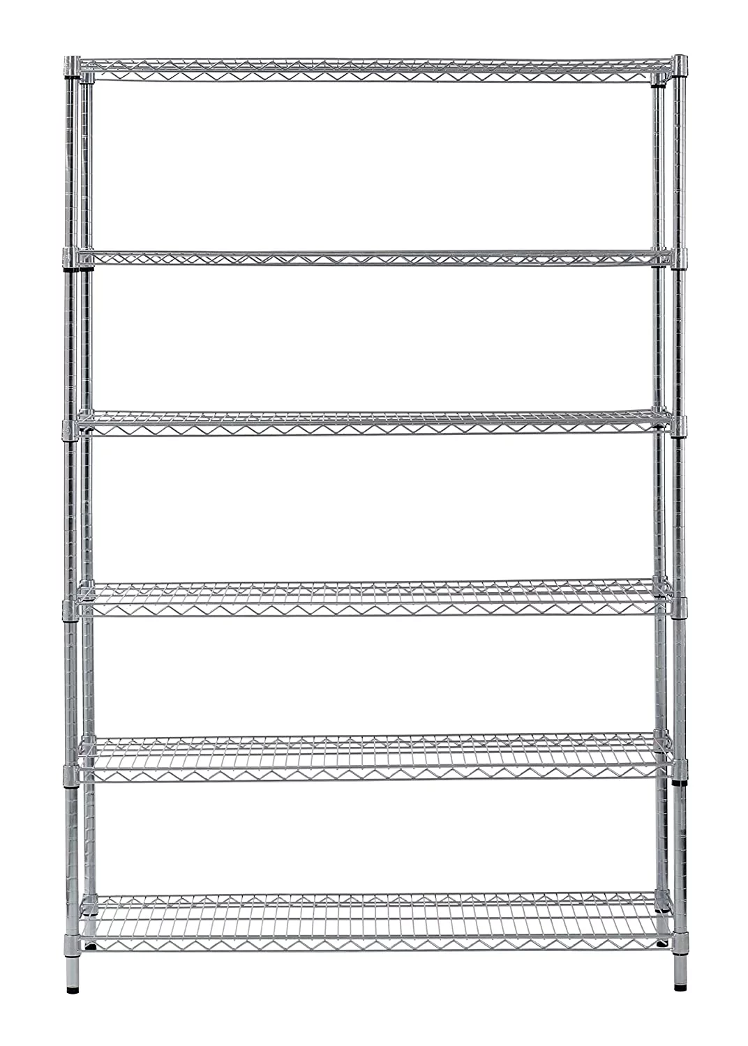 GEROBOOM WS481872-Z Steel Shelving Unit  6   48" Width  72" Height  18" Depth  Zinc