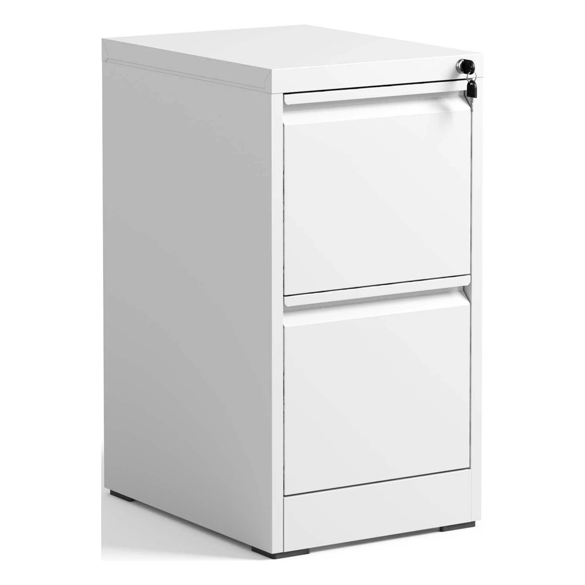 2 Drawer Metal Vertical File Cabinet with Lock Office Home Steel Vertical File Cabinet for A4 Legal/Letter Size,White