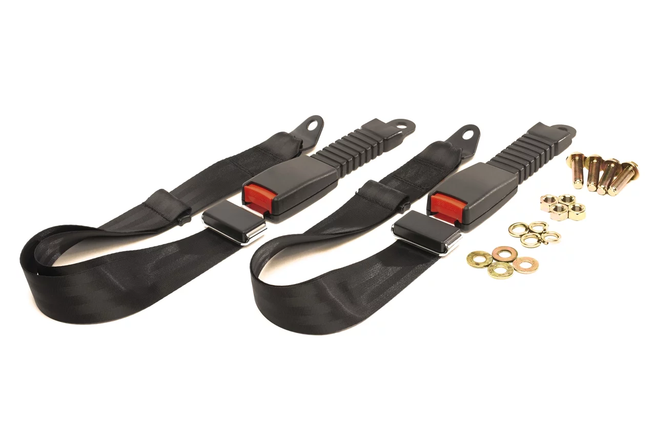 (2) Golf Cart NON-Retractable Lap Seat Belts for Club Car, Yamaha, EZGO, and ATV