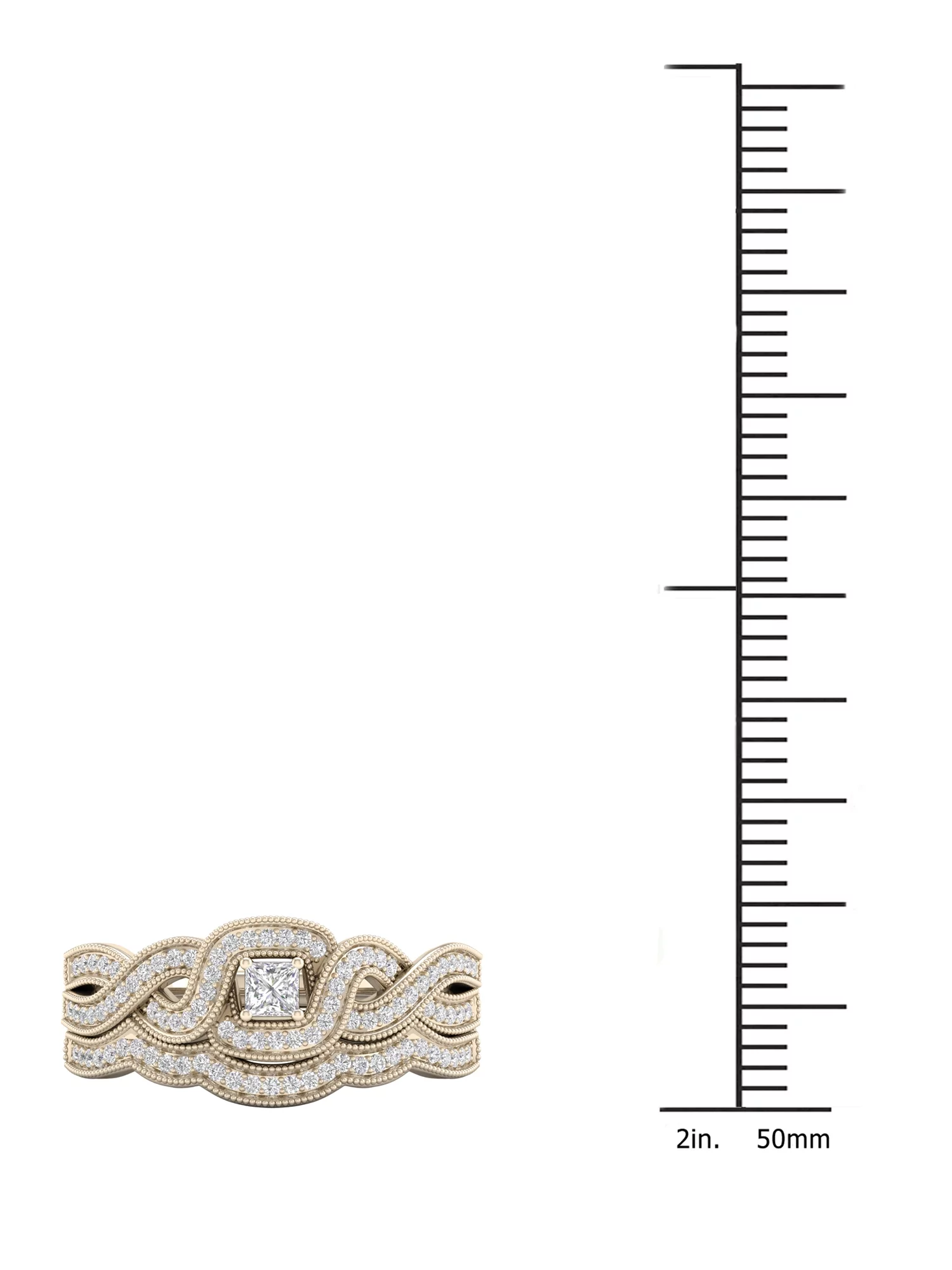 Imperial 1/3Ct TDW Diamond 10k Yellow Gold Crossover Bridal Set (H-I, I2)