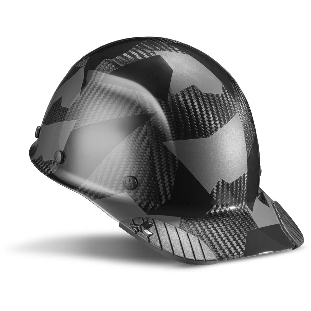 Lift Safety Hard Hat Dax Full Black Camo Carbon Fiber Cap Style