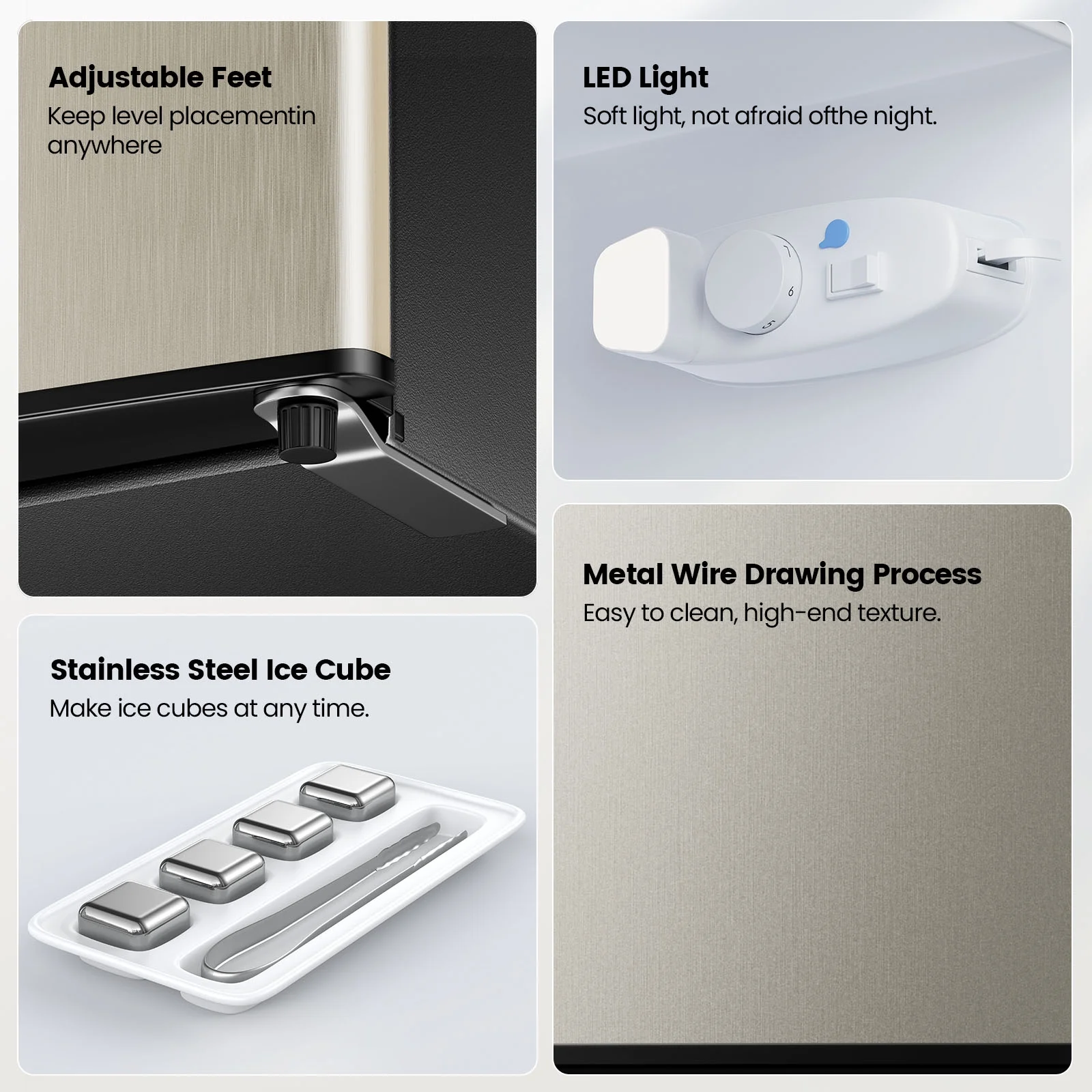 Bodare 3.2 Cubic Feet Freestanding Mini Fridge with Freezer