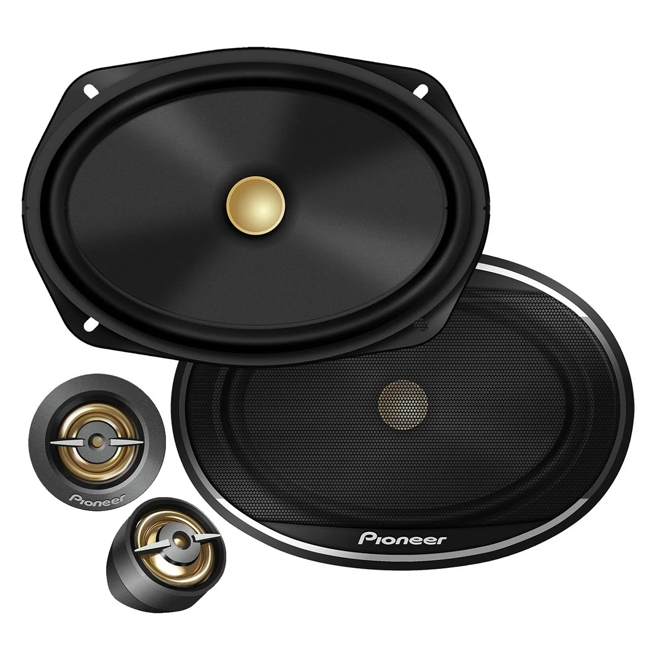 Pair of PIONEER TS-A6901C 2-Way Component Car Audio Speakers Full Range Clear Sound Quality Easy Installation and