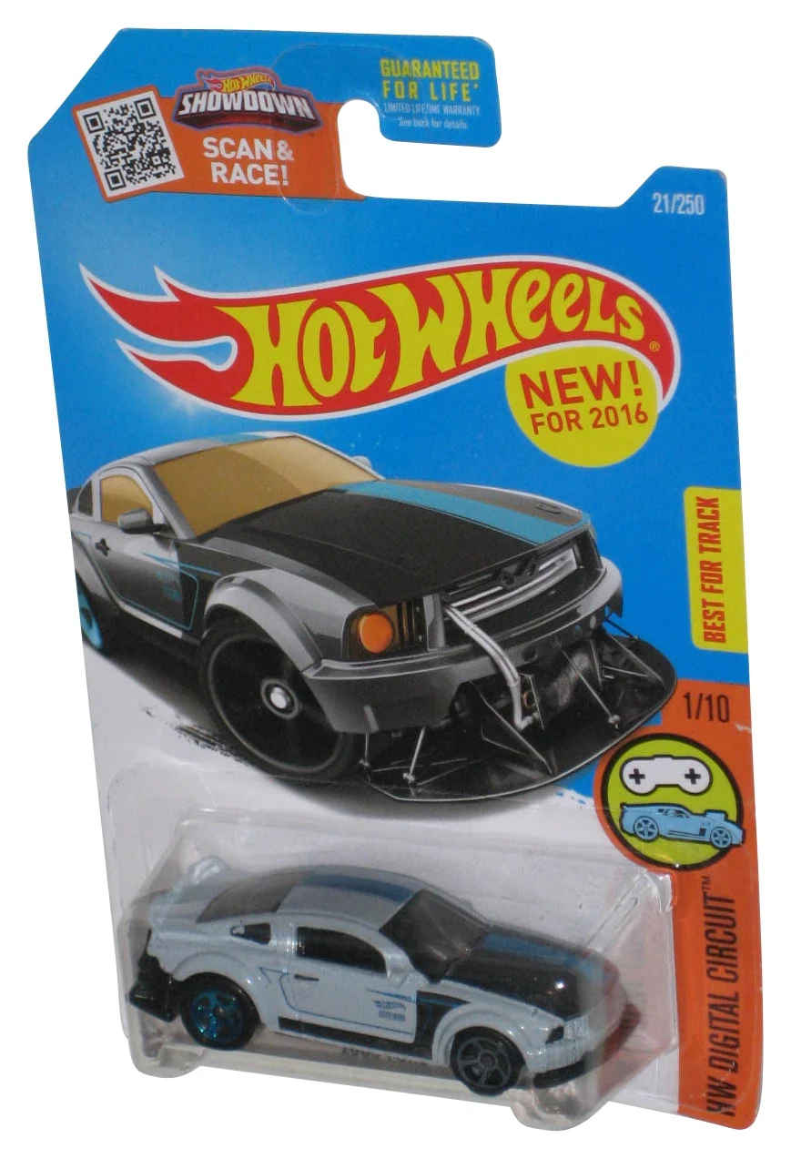 Hot Wheels Showdown HW Digital Circuit 1/10 (2015) Gray 2005 Ford Mustang Car 21/250