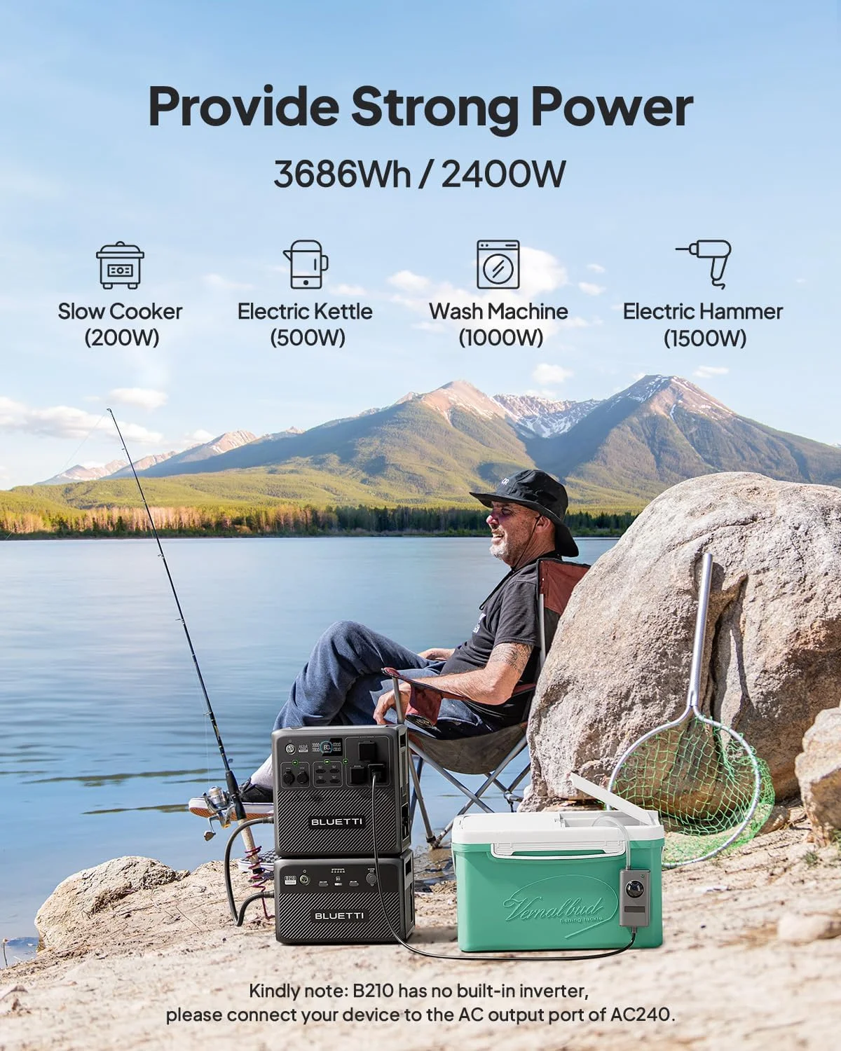 BLUETTI Expansion Battery B210, 2150Wh LiFePO4 Solar Generator for Power Station AC240/AC200L