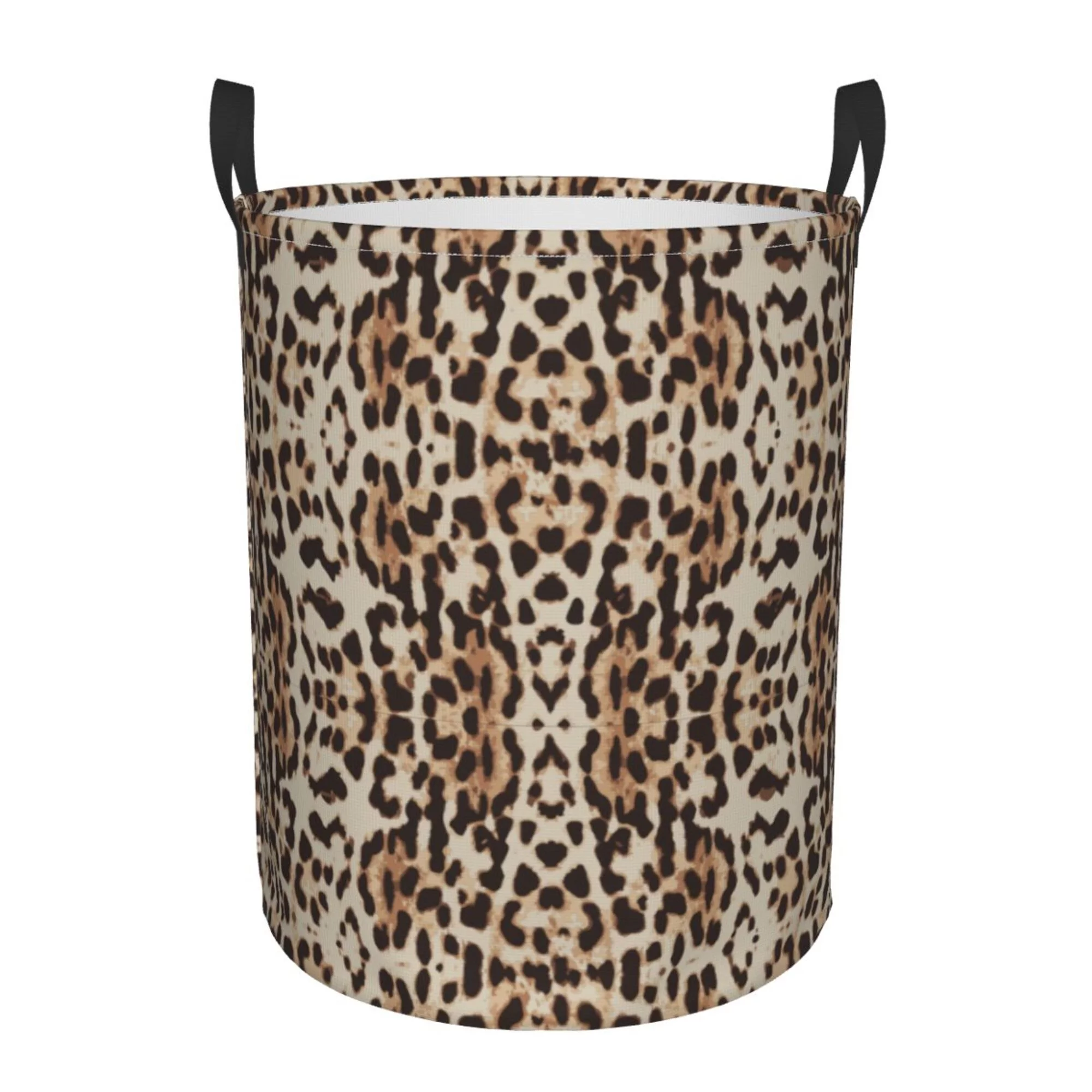 ZICANCN Stylish Leopard Print Laundry Basket Organizer, Dirty Clothes Hamper for Bathroom Kids Girls Boys Laundry Hamper Small