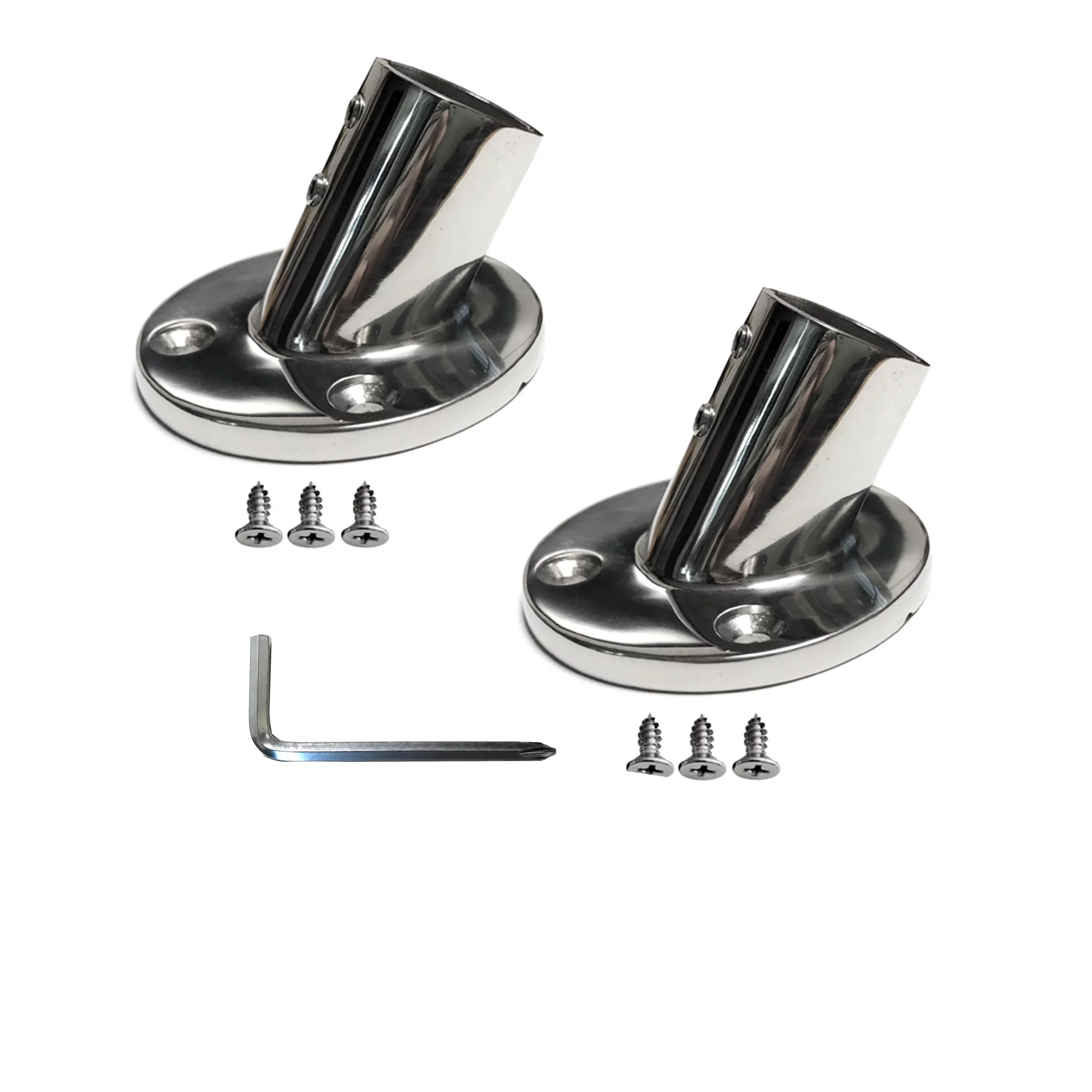GooMeng 316 Stainless 60 Degree Boat handrail Round Base 7/8