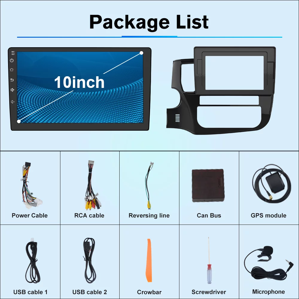 AWESAFE Wireless Carplay Car Radio Stereo Compatible Mitsubishi Outlander 2014-2018,Andriod 12 2GB+32GB with Carplay Android Auto GPS Navigation Bluetooth Steering Wheel Control