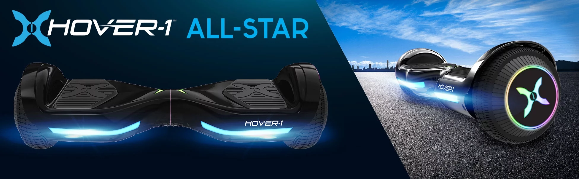 Hover-1 Allstar UL Certified Electric Hoverboard w/ 6.5in LED Wheels, LED Sensor Lights; Lithium-ion 14 Cell Battery; Ideal for Boys and Girls 8+ and Less Than 220 lbs - Black