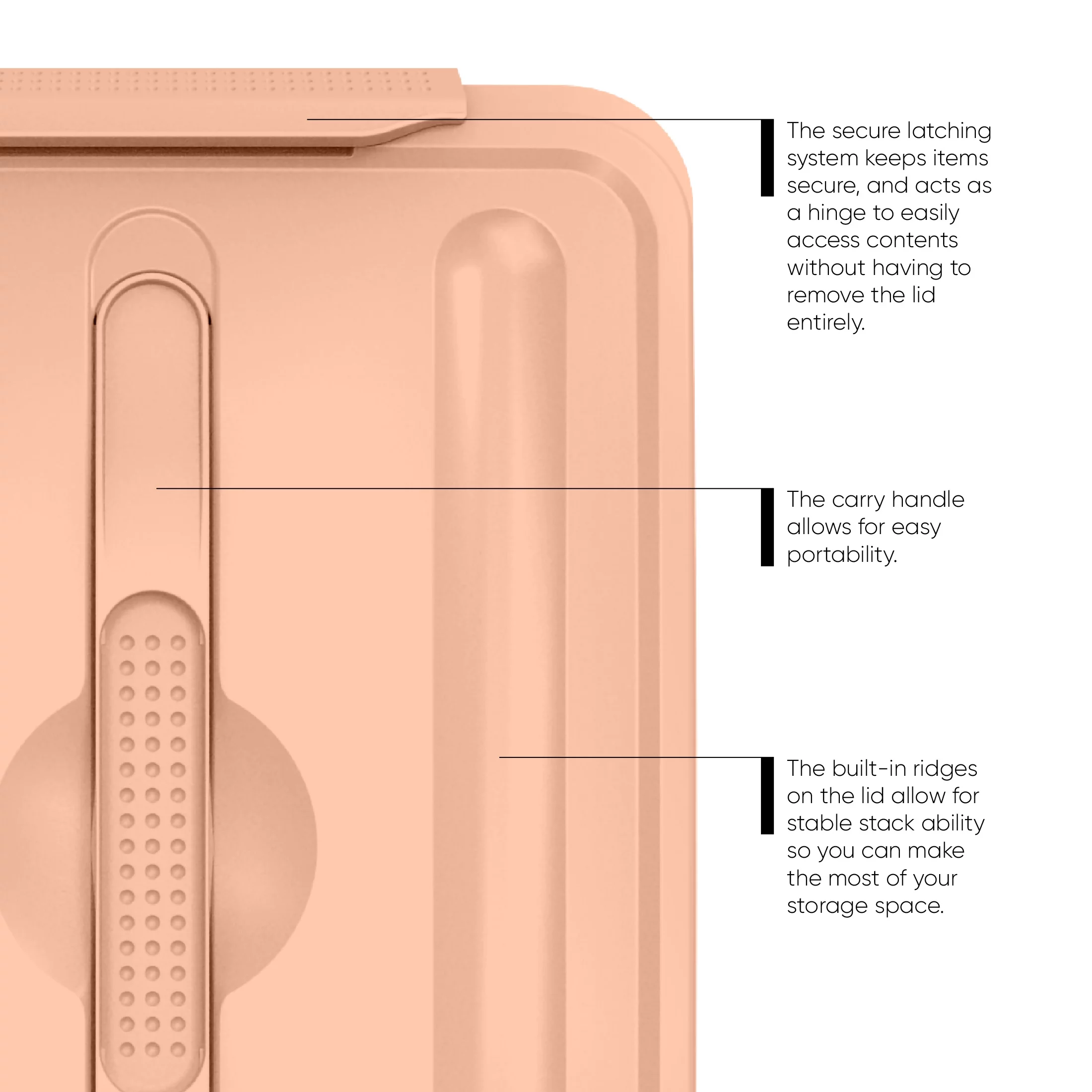 Pen + Gear 14.5-Quart Plastic Latch File Organizer Storage Box, Icy Peach, 1-Pack