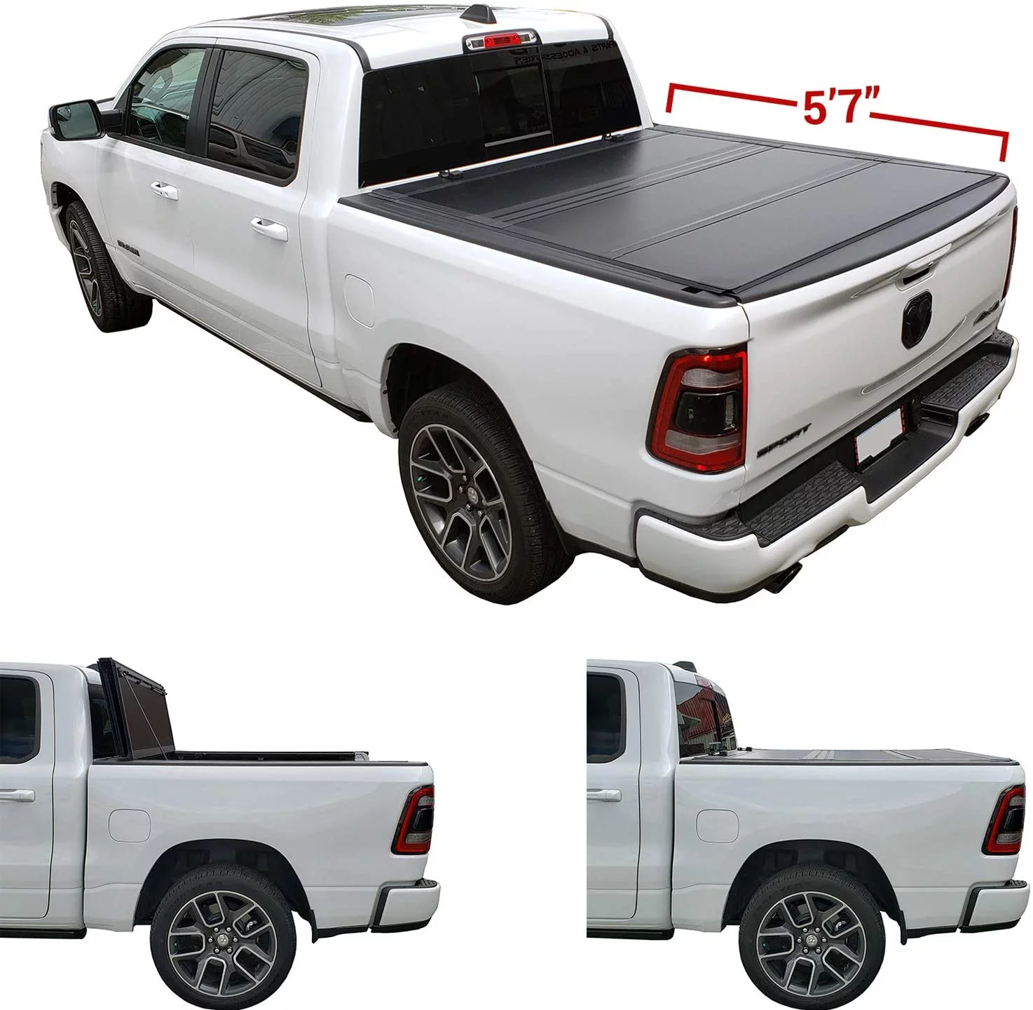 Galaxy Auto Low Profile Hard Tri-Fold for 2019-23 Dodge Ram 1500 5'7