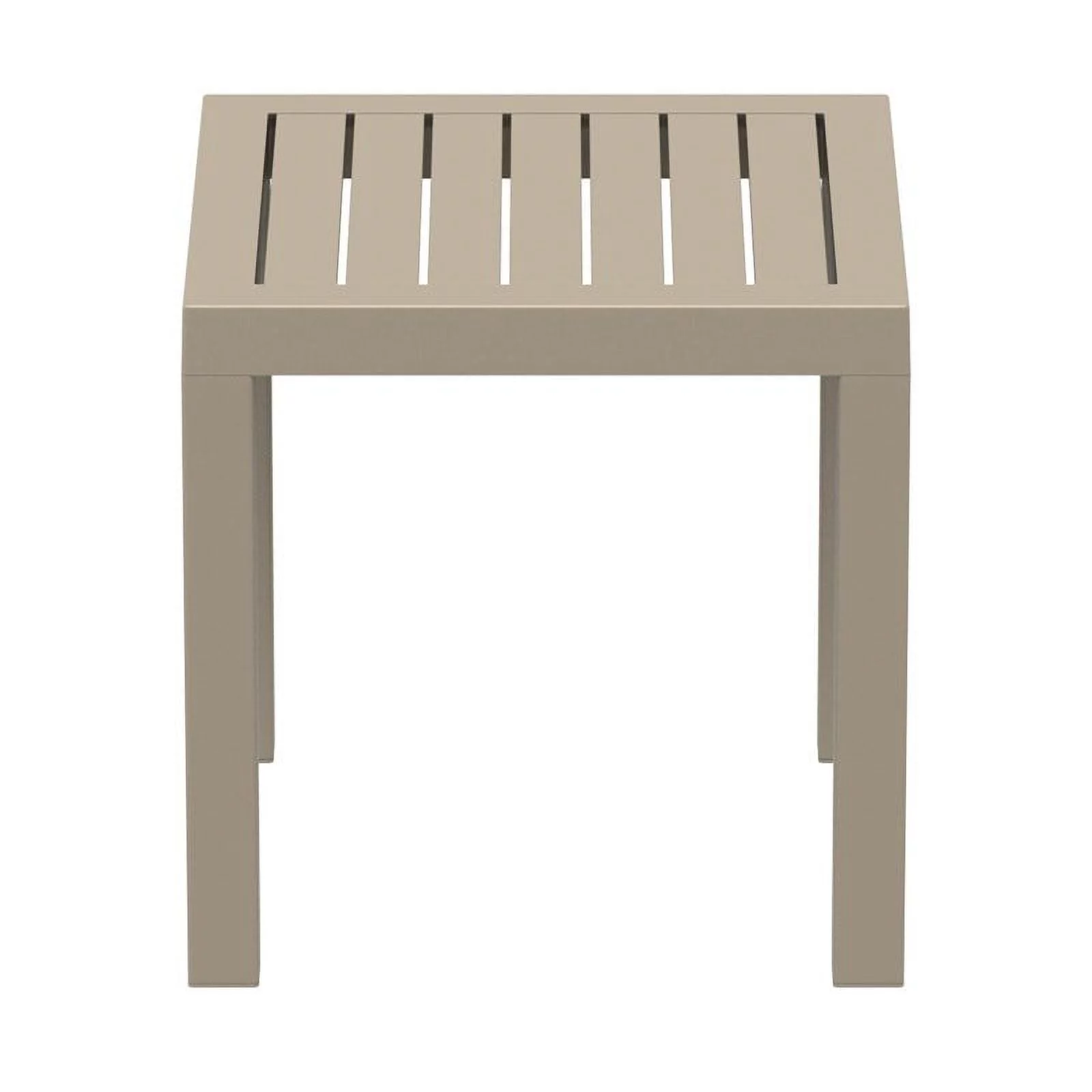 Home Square 2 Piece Square Resin Patio Side Table Set in Dove Gray