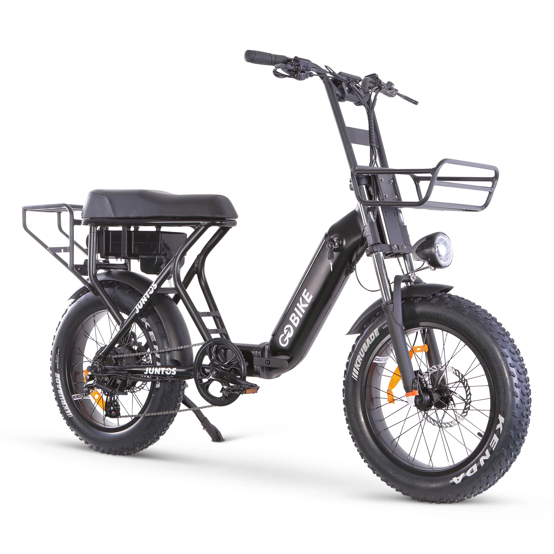 Gobike Juntos Foldable Lightweight Electric Bike - 110 Mile Range 48V 750W Motor Electric Ebike for Adults, Shimano 7-Speed Gear Motorized Bicycles, Max Speed 25Mph (Black)