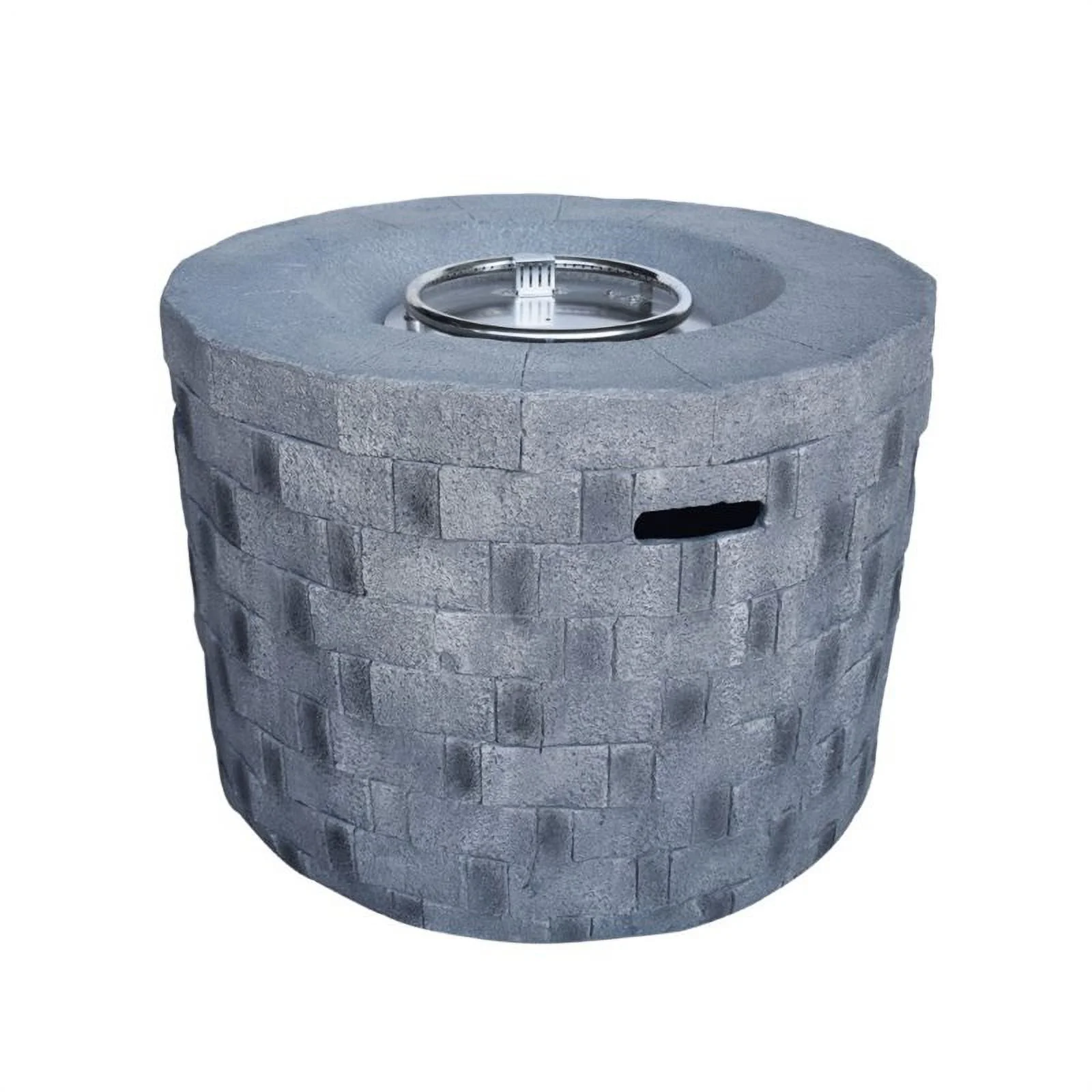 Noble House Dino Lightweight Concrete Circular Fire Pit in Gray