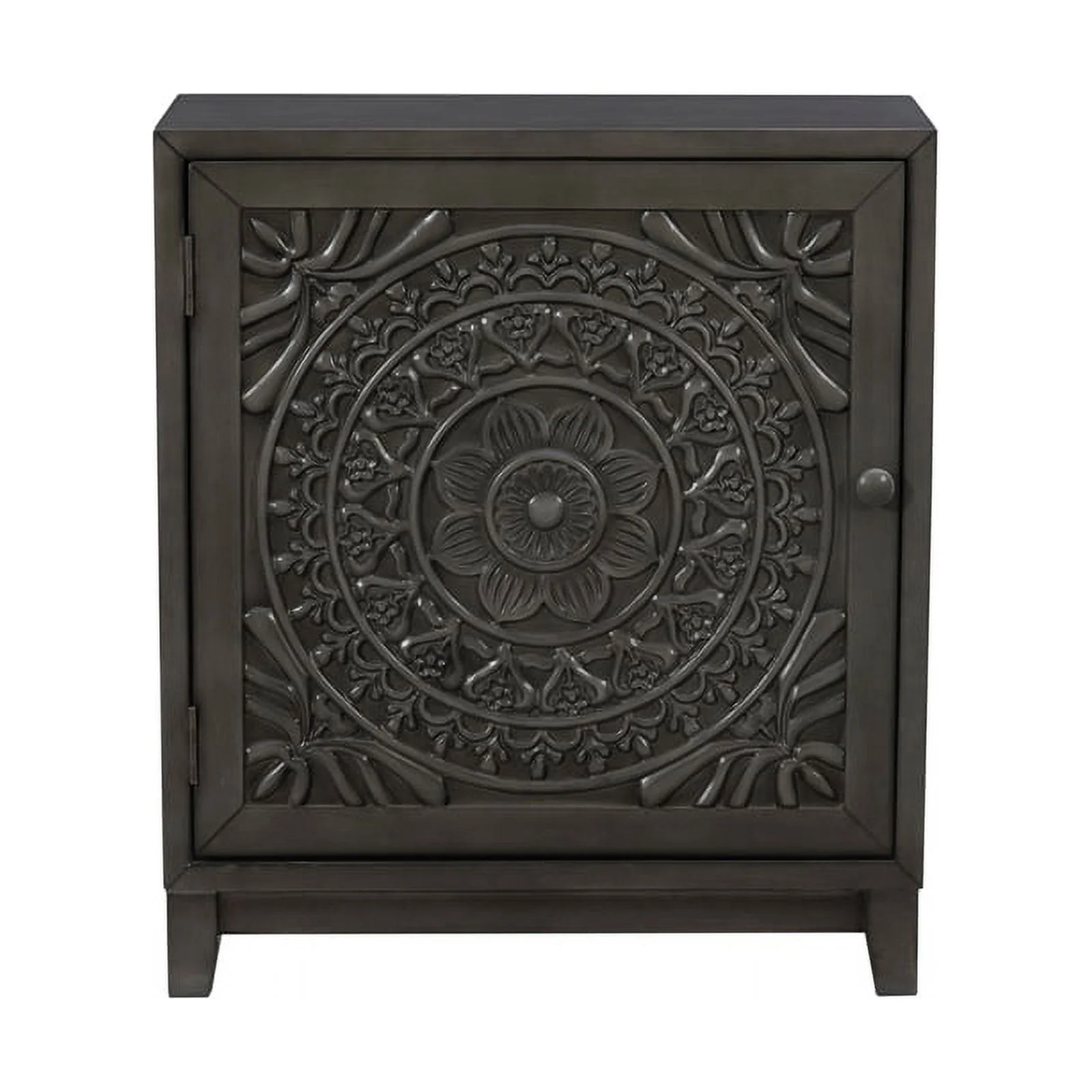 Pemberly Row Transitional Veneer Wood Accent Cabinet in Dark Gray