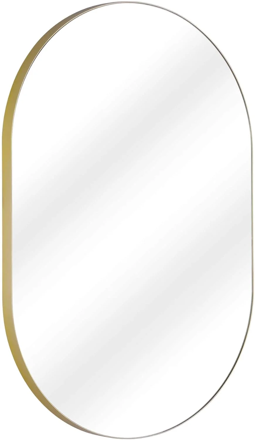 Oval Wall Mounted 22 X 30 Classic Bathroom Mirror In Brass