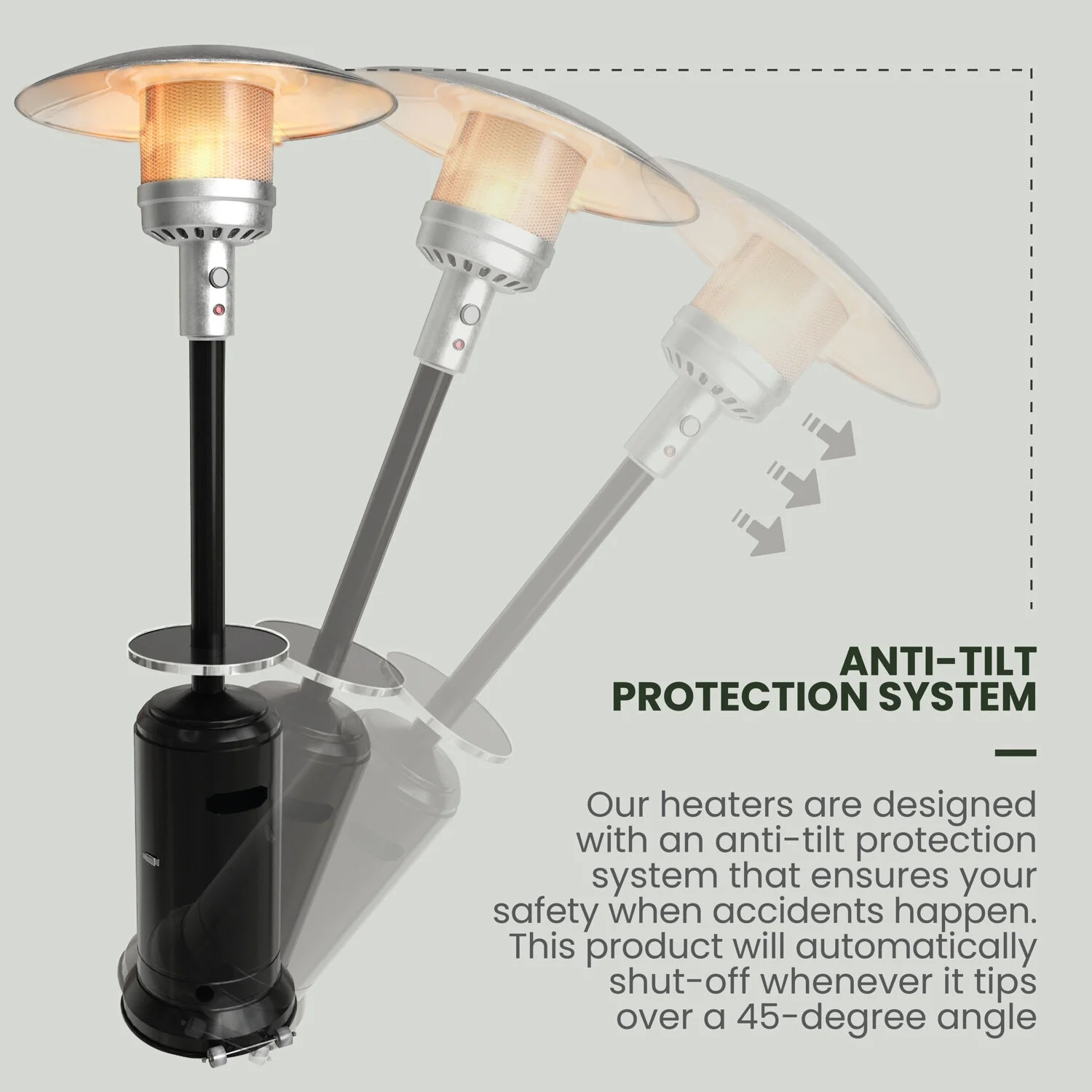 Hanover 7-ft. 48,000 BTU Steel Umbrella Propane Patio Heater in Black, HAN004BLK