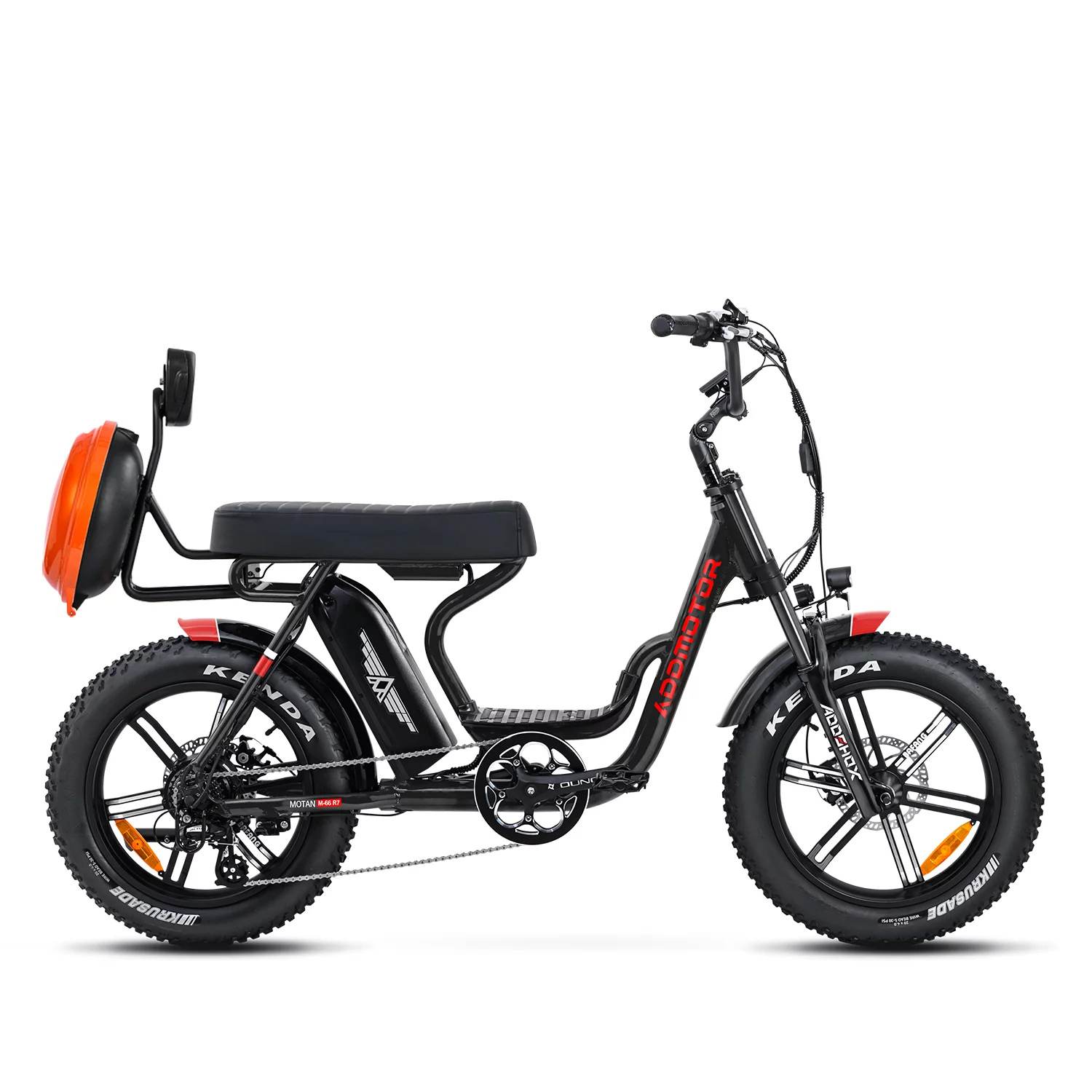 Addmotor Bike Backrest Tail Box Trunk for M-66 R7/M-66X/M-65X, Orange